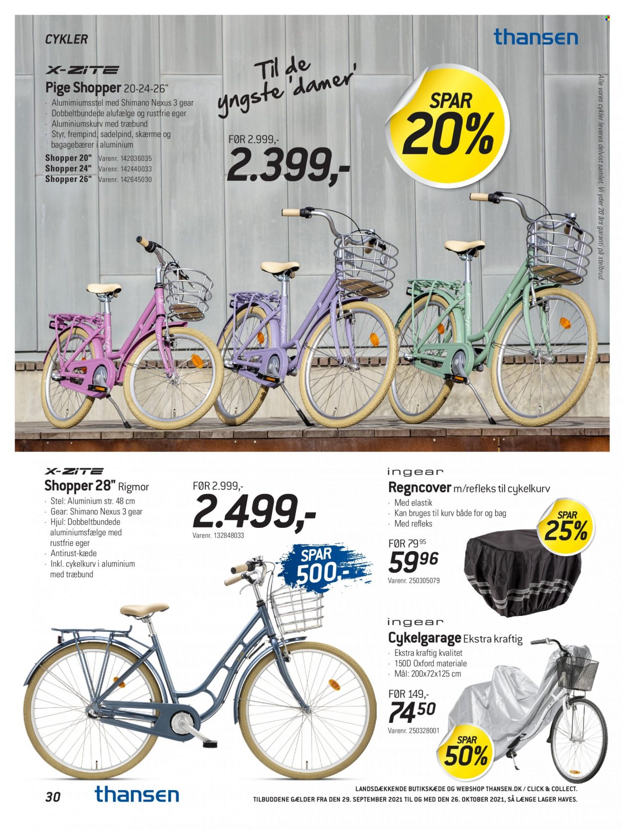 thumbnail - Thansen tilbud  - 29.9.2021 - 26.10.2021 - tilbudsprodukter - Shimano, cykelkurv. Side 30.
