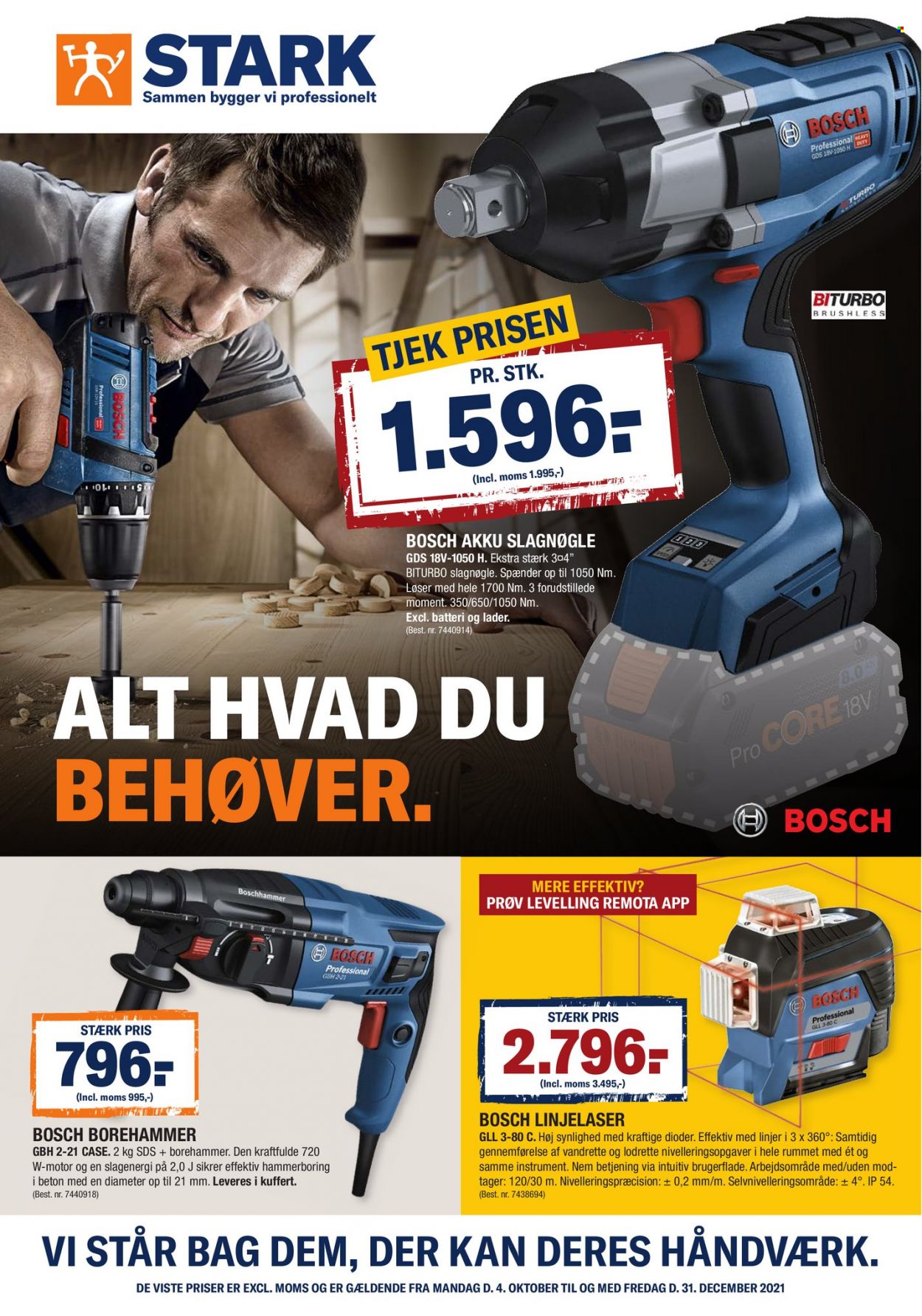 thumbnail - Stark tilbud  - 4.10.2021 - 31.12.2021 - tilbudsprodukter - Bosch, borehammer. Side 1.
