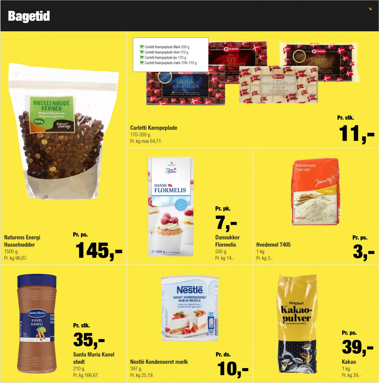 thumbnail - Calle tilbud  - 22.9.2021 - 31.12.2021 - tilbudsprodukter - Nestlé, mælk, Carletti, flormelis, hvedemel, kakao, hasselnødder, nødder. Side 9.