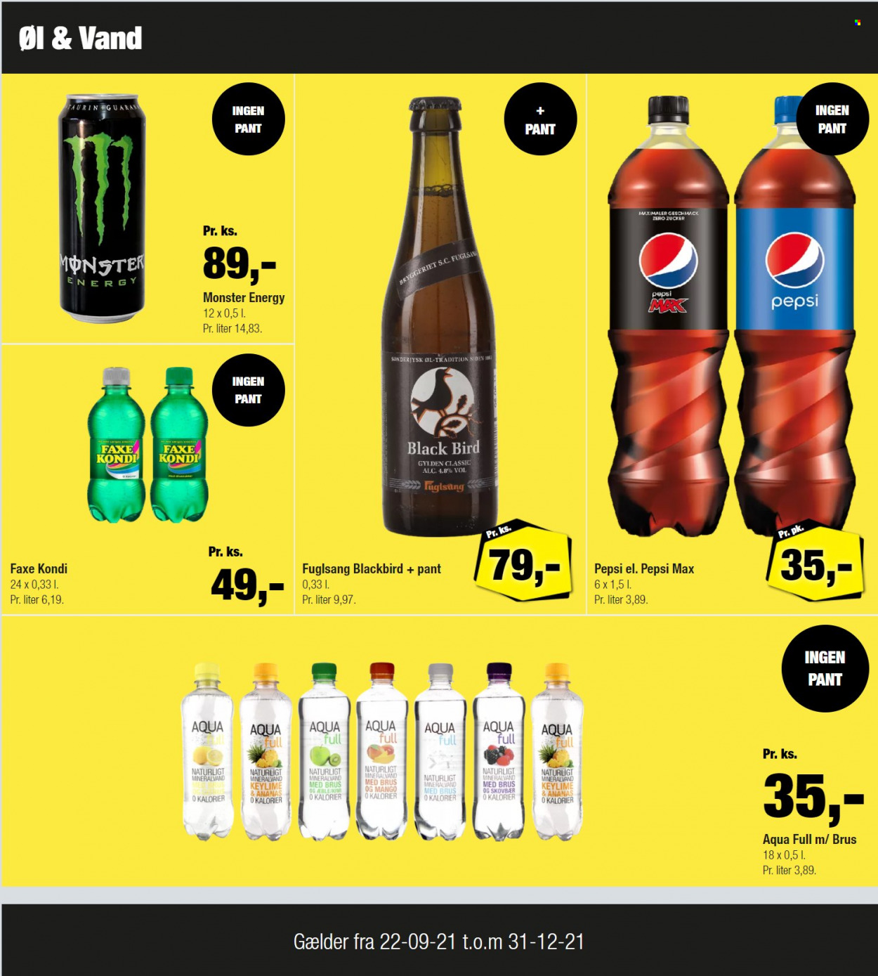 thumbnail - Calle tilbud  - 22.9.2021 - 31.12.2021 - tilbudsprodukter - øl, Pepsi, Pepsi Max, Faxe Kondi. Side 28.