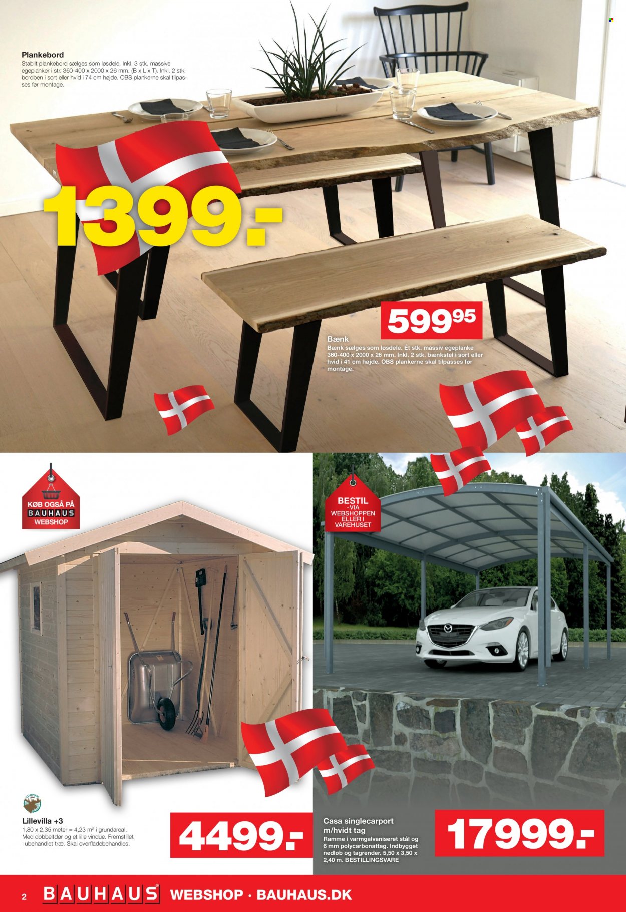 thumbnail - Bauhaus tilbud  - 8.10.2021 - 14.10.2021 - tilbudsprodukter - plankebord, bænk. Side 2.
