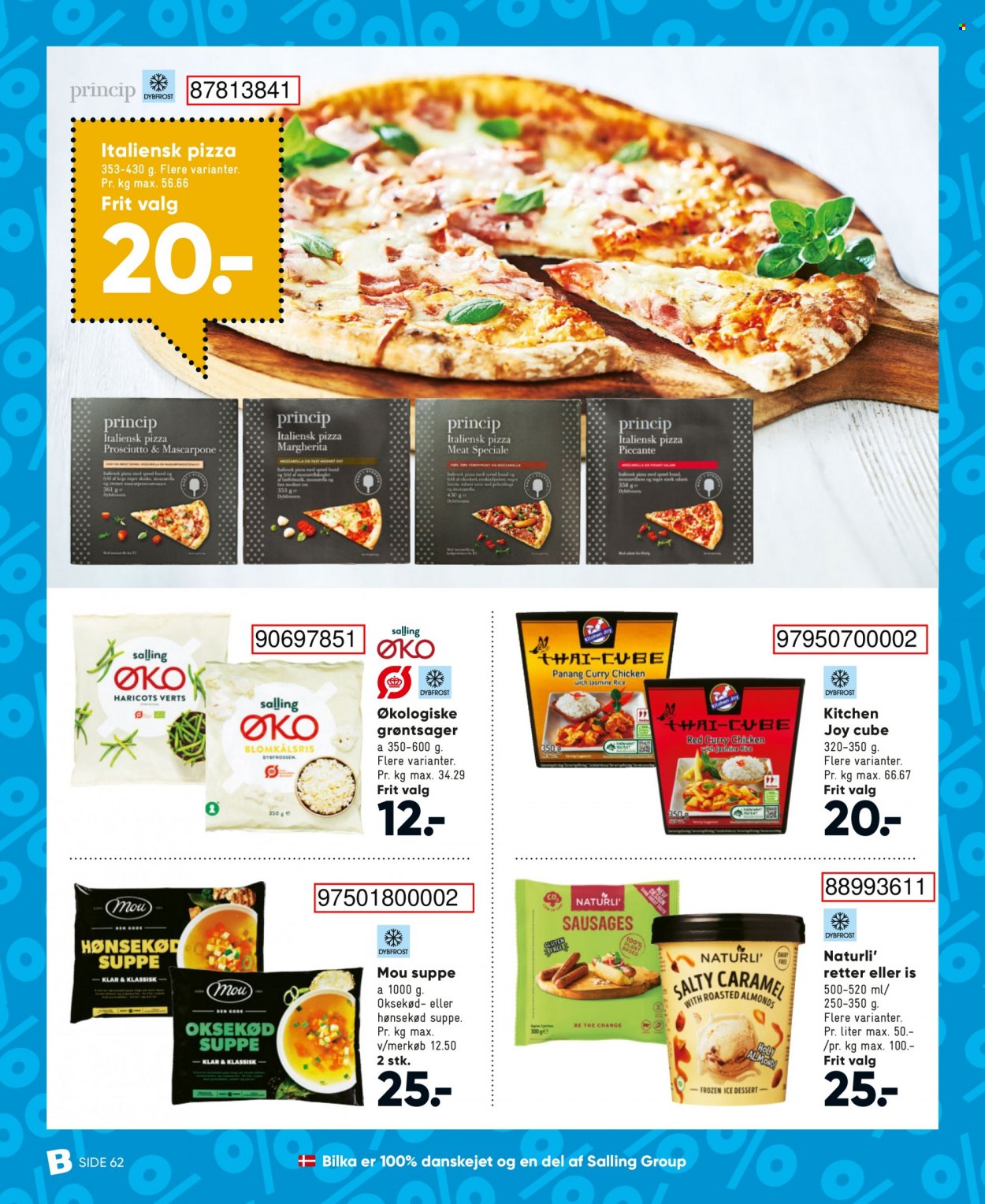 thumbnail - Bilka tilbud  - 15.10.2021 - 21.10.2021 - tilbudsprodukter - oksekød, pizza, suppe, prosciutto, mascarpone, Naturli, grøntsage. Side 80.