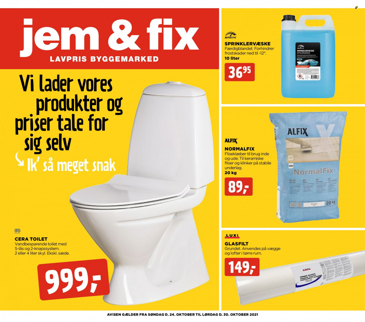 thumbnail - Jem & Fix tilbud  - 24.10.2021 - 30.10.2021 - tilbudsprodukter - toilet, Lader. Side 1.