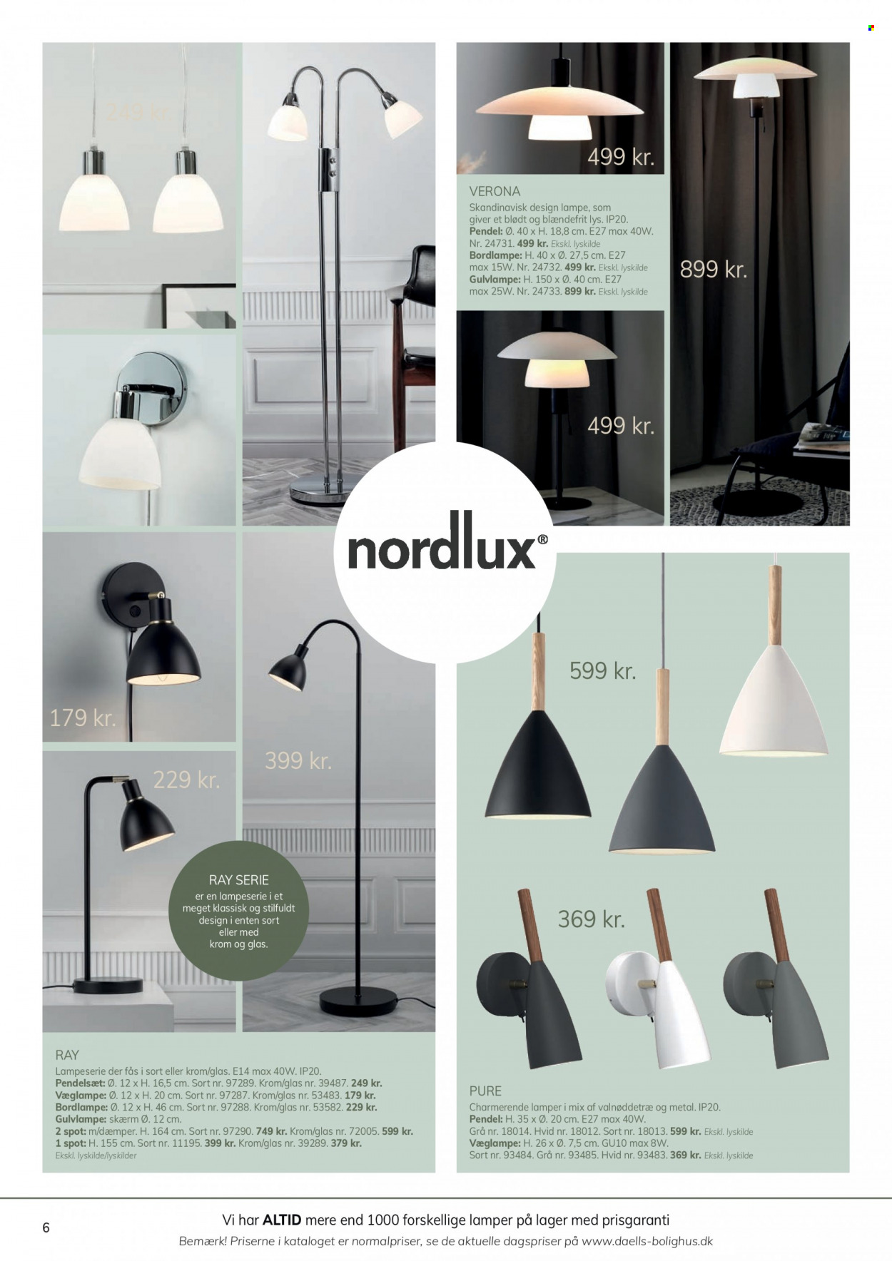 thumbnail - Daells Bolighus tilbud  - tilbudsprodukter - pendel, bordlampe, gulvlampe, lampe. Side 6.
