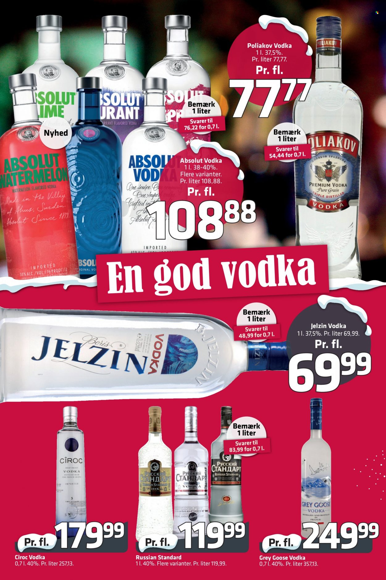 thumbnail - Fleggaard tilbud  - 24.11.2021 - 14.12.2021 - tilbudsprodukter - Absolut, vodka. Side 40.