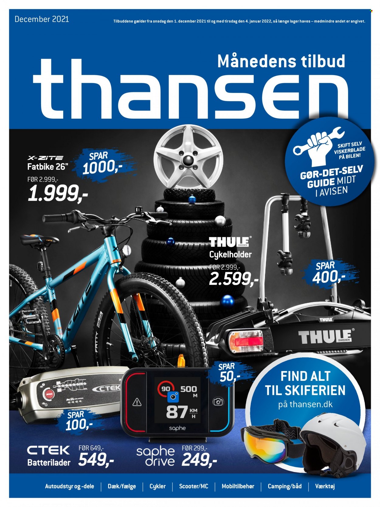 thumbnail - Thansen tilbud  - 1.12.2021 - 4.1.2022 - tilbudsprodukter - cykelholder, dæk. Side 1.