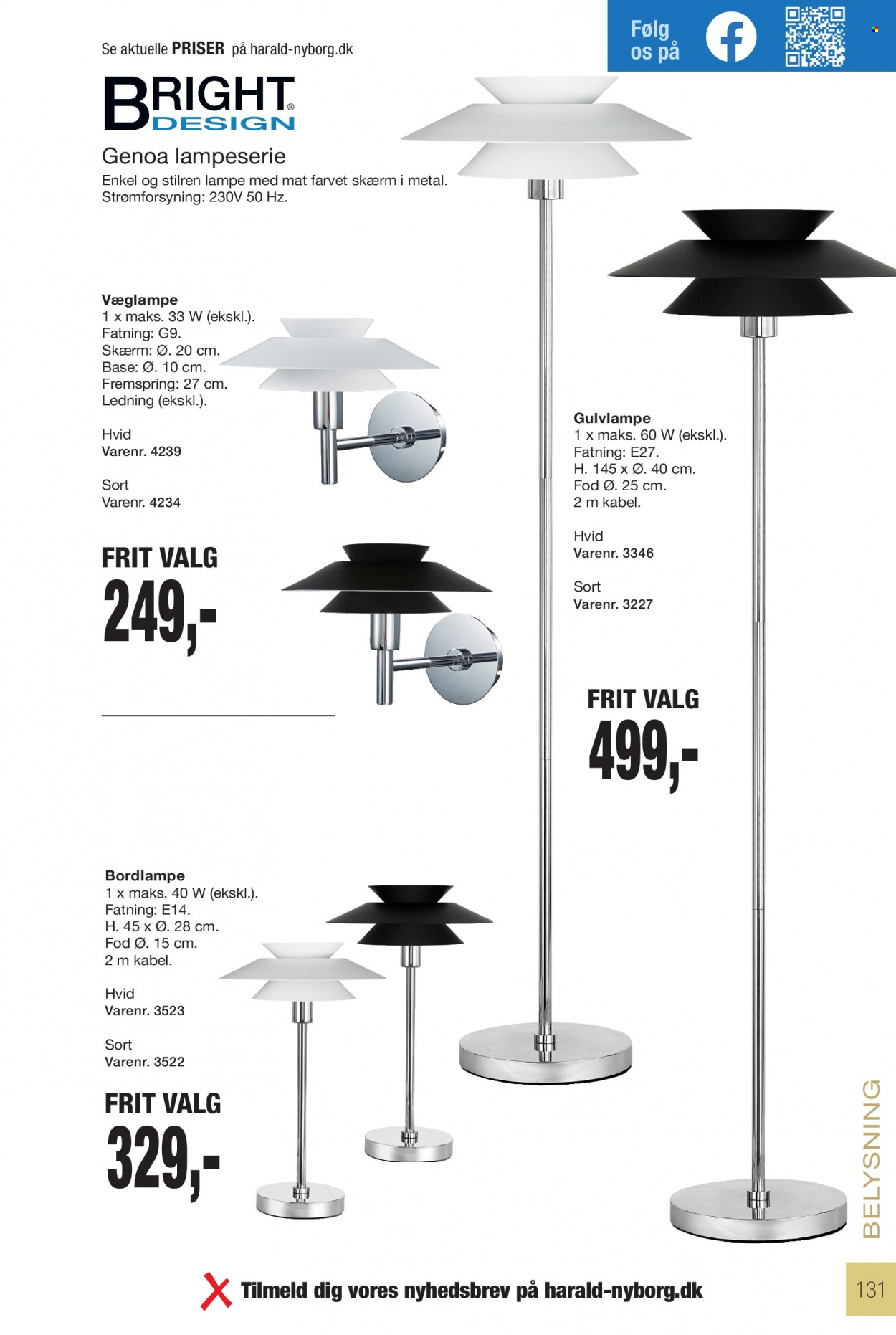 thumbnail - Harald Nyborg tilbud  - tilbudsprodukter - bordlampe, gulvlampe, lampe. Side 131.