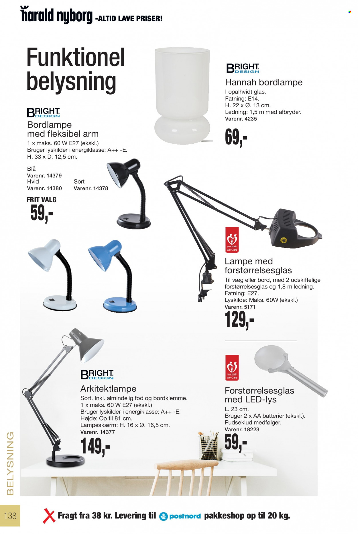thumbnail - Harald Nyborg tilbud  - tilbudsprodukter - bordlampe, lampe. Side 138.