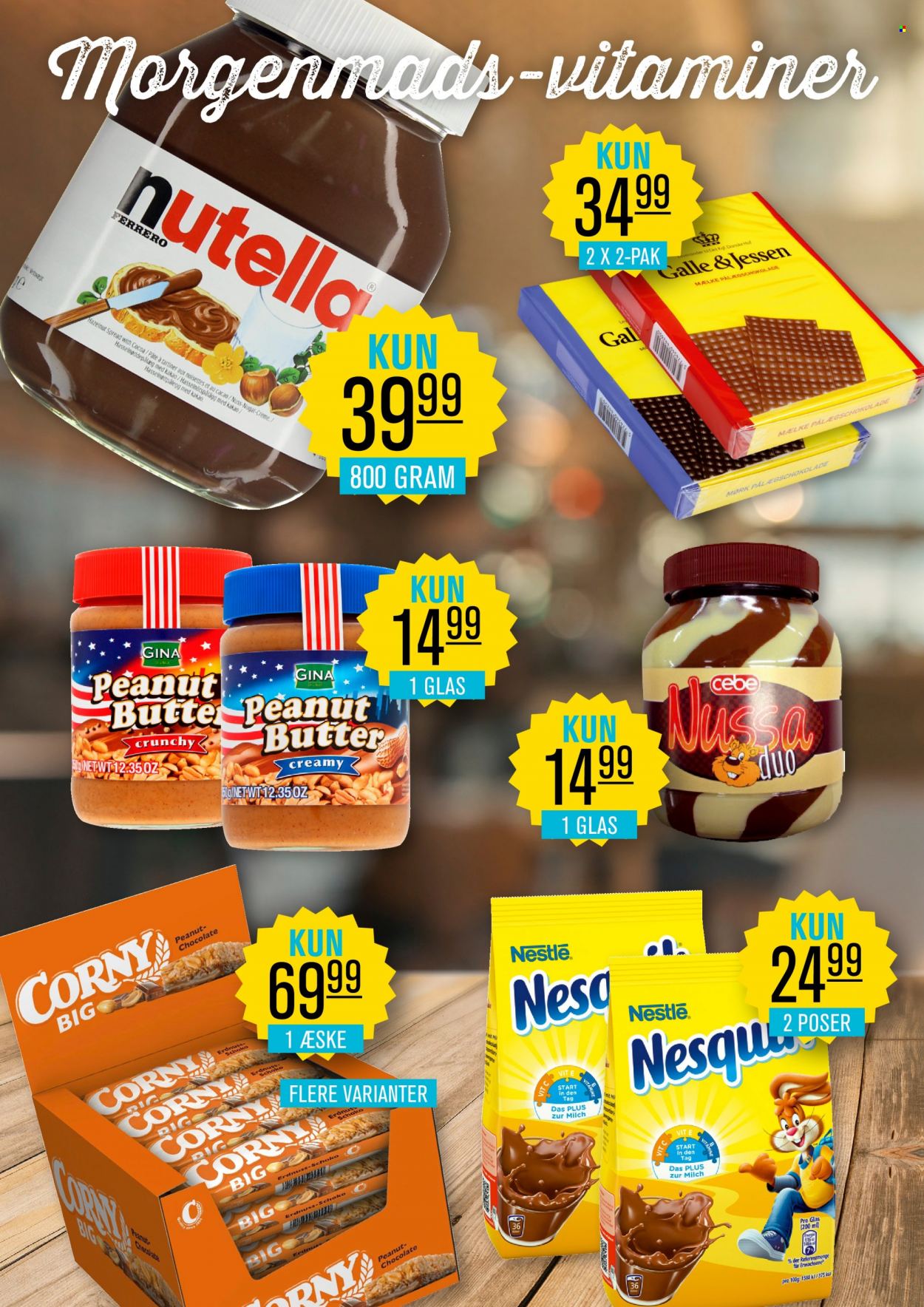 thumbnail - Priss tilbud  - 5.1.2022 - 29.3.2022 - tilbudsprodukter - Nestlé, Ferrero Rocher, chokolade, pålægschokolade, kakao, Corny, Nutella, peanutbutter. Side 6.