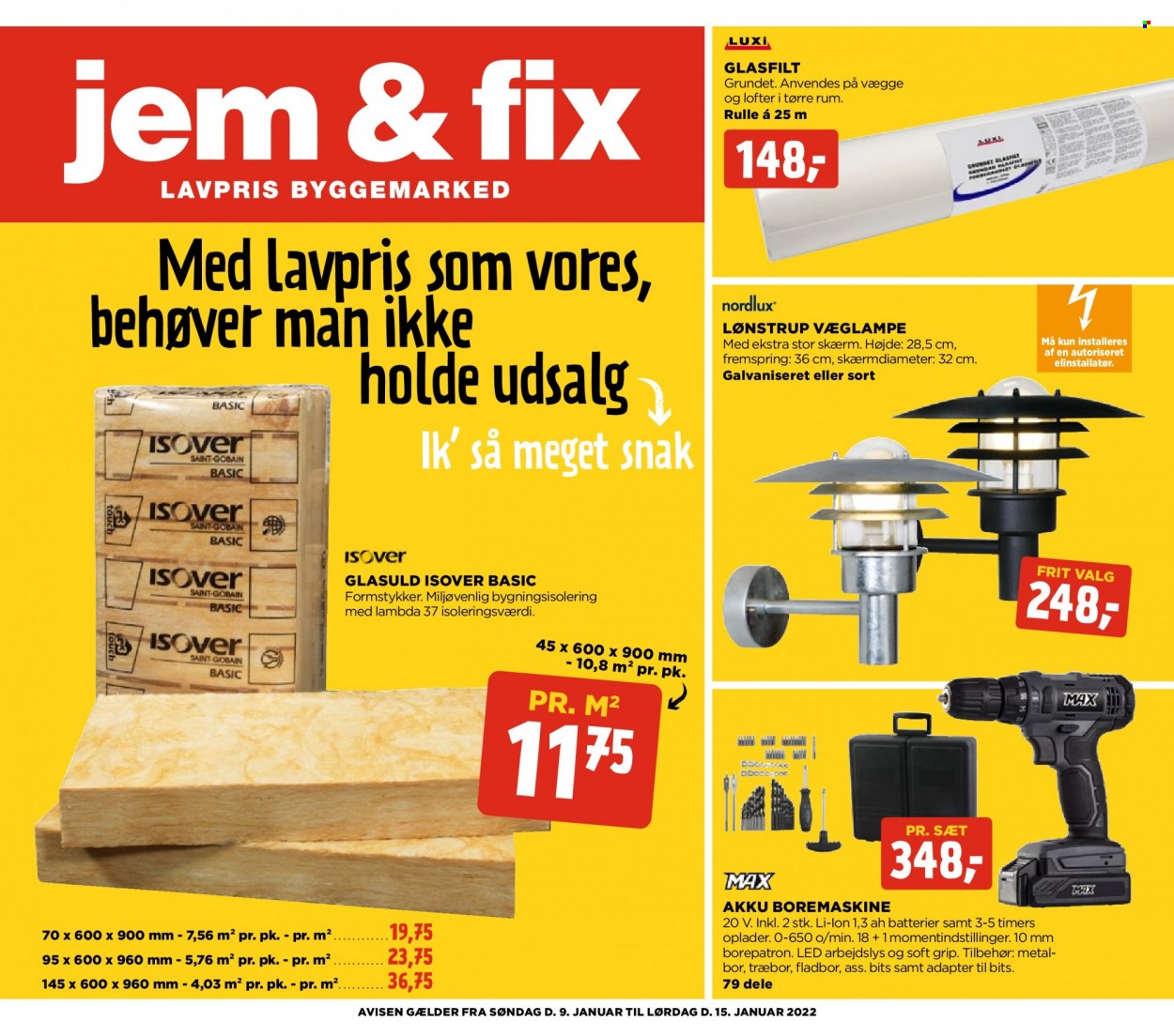 Jem & Fix tilbud  - 09.01.2022 - 15.01.2022 - tilbudsprodukter - akku boremaskine, boremaskine. Side 1.