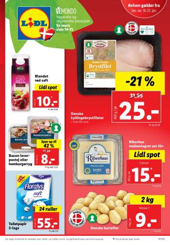 Lidl tilbudsavis  - 16.01.2022 - 22.01.2022.