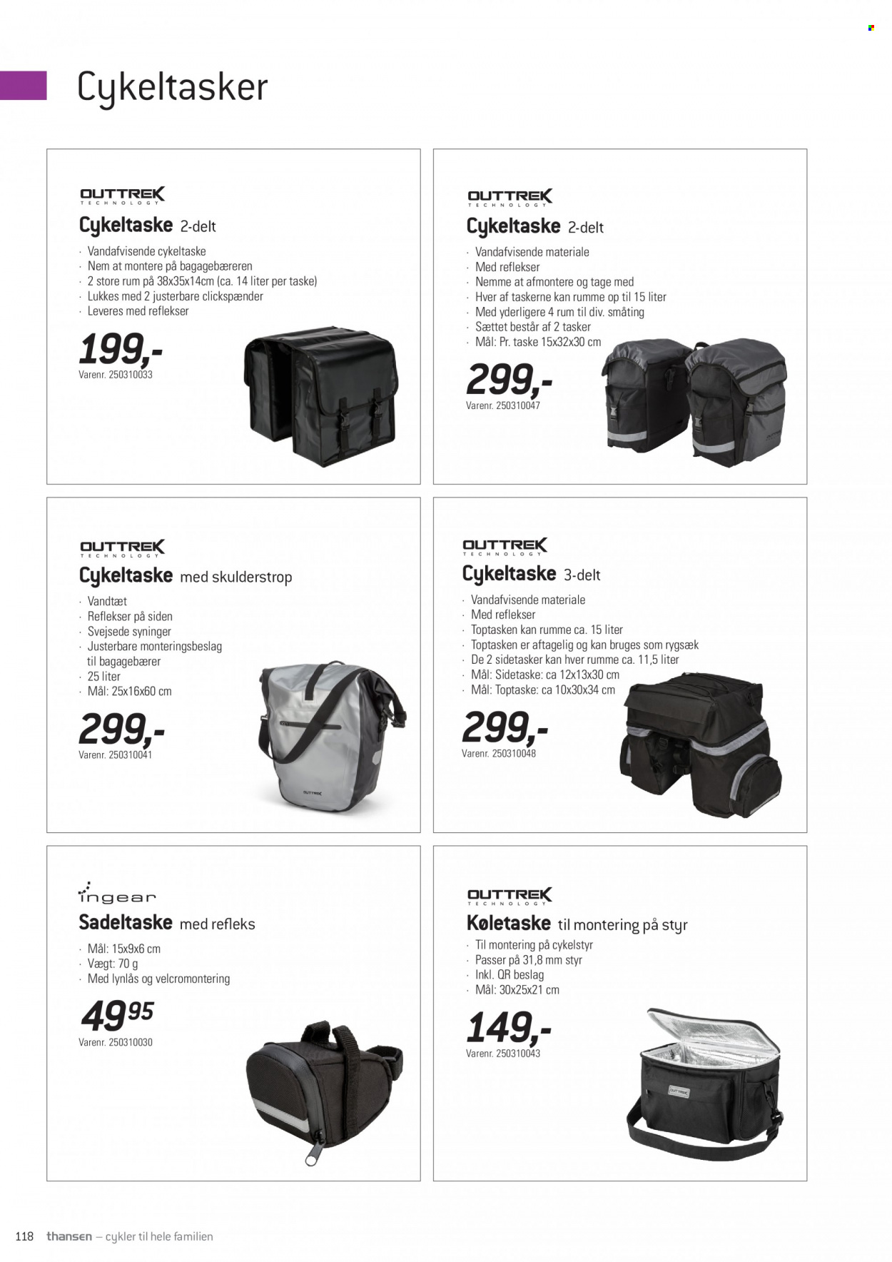 thumbnail - Thansen tilbud  - tilbudsprodukter - køletaske, taske, rygsæk, cykeltaske. Side 118.