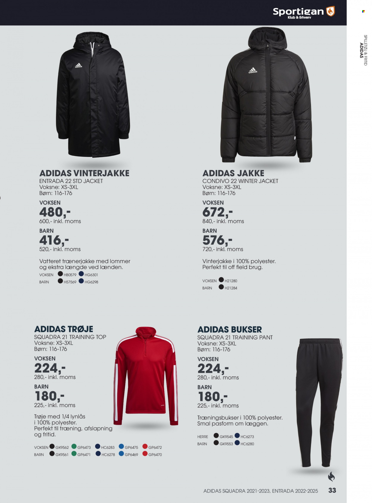 thumbnail - Sportigan tilbud  - tilbudsprodukter - Adidas, jakke, bukser, trøje. Side 33.