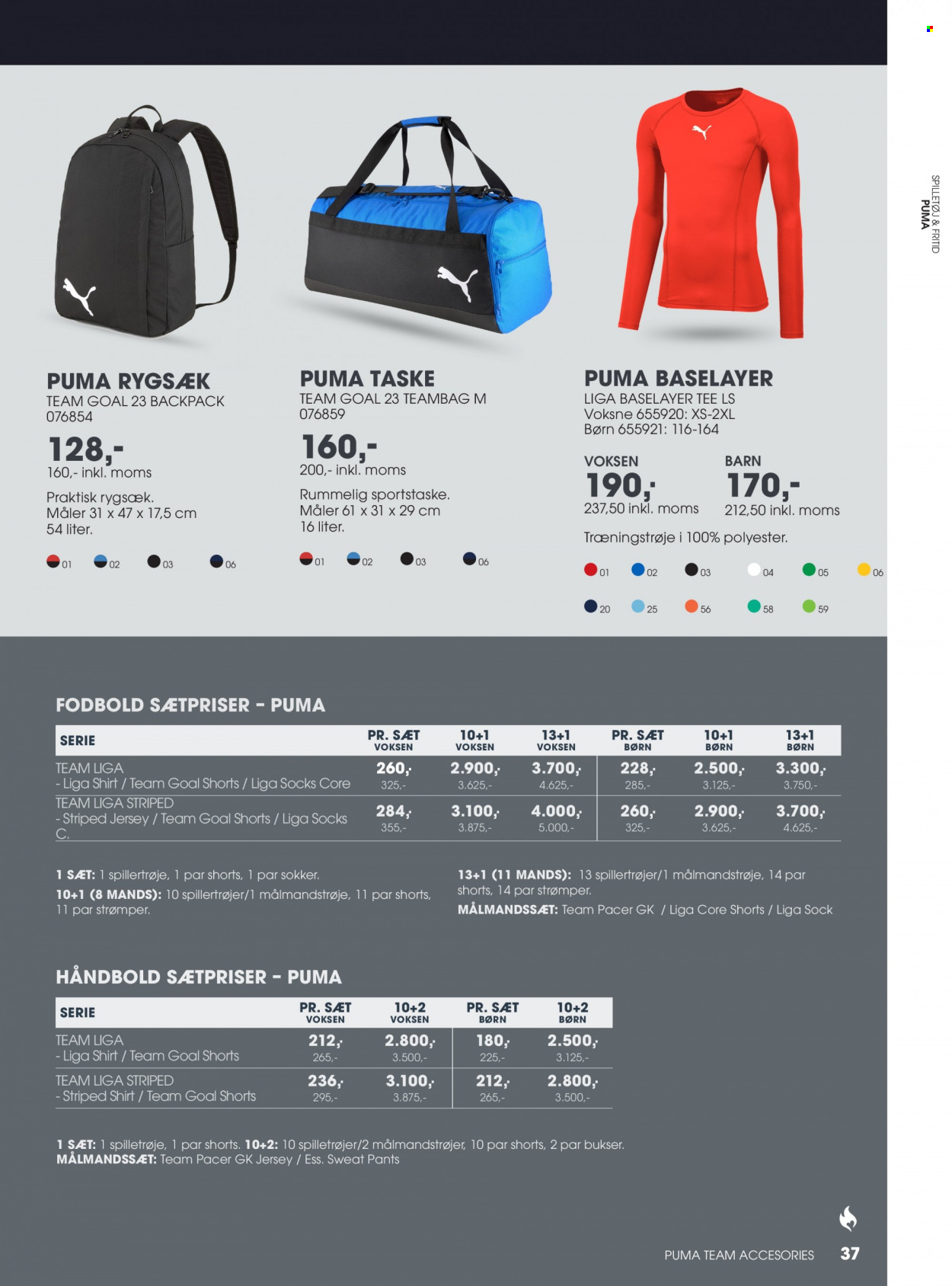 thumbnail - Sportigan tilbud  - tilbudsprodukter - Puma, bukser, shorts, sokker, strømper, taske, rygsæk. Side 37.