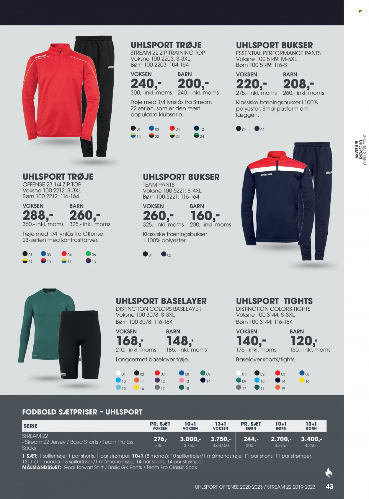 thumbnail - Sportigan tilbud  - tilbudsprodukter - bukser, shorts, Uhlsport, trøje, tights, strømper. Side 43.