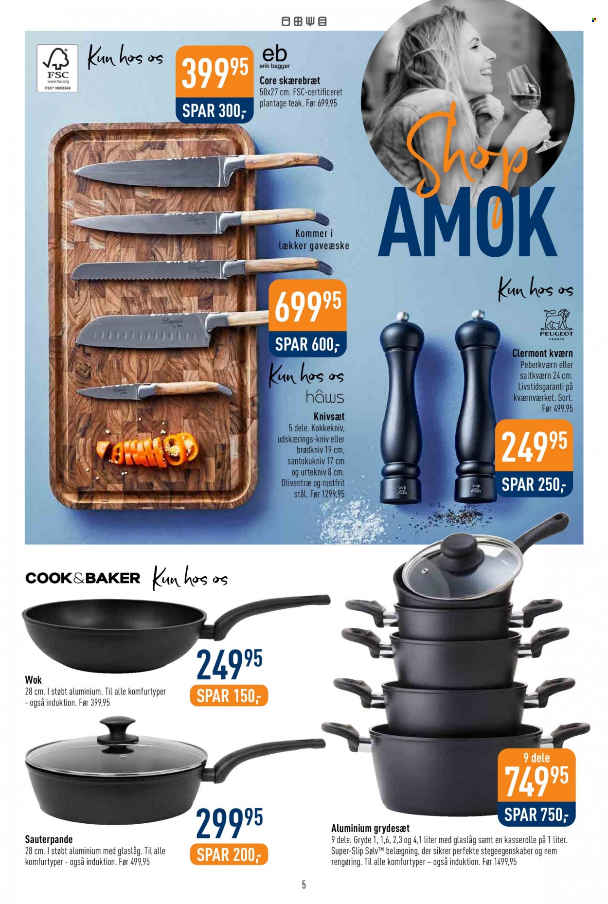 Imerco tilbud  - 29.04.2022 - 22.05.2022 - tilbudsprodukter - kniv, glaslåg, gryde, kasserolle, wok. Side 5.