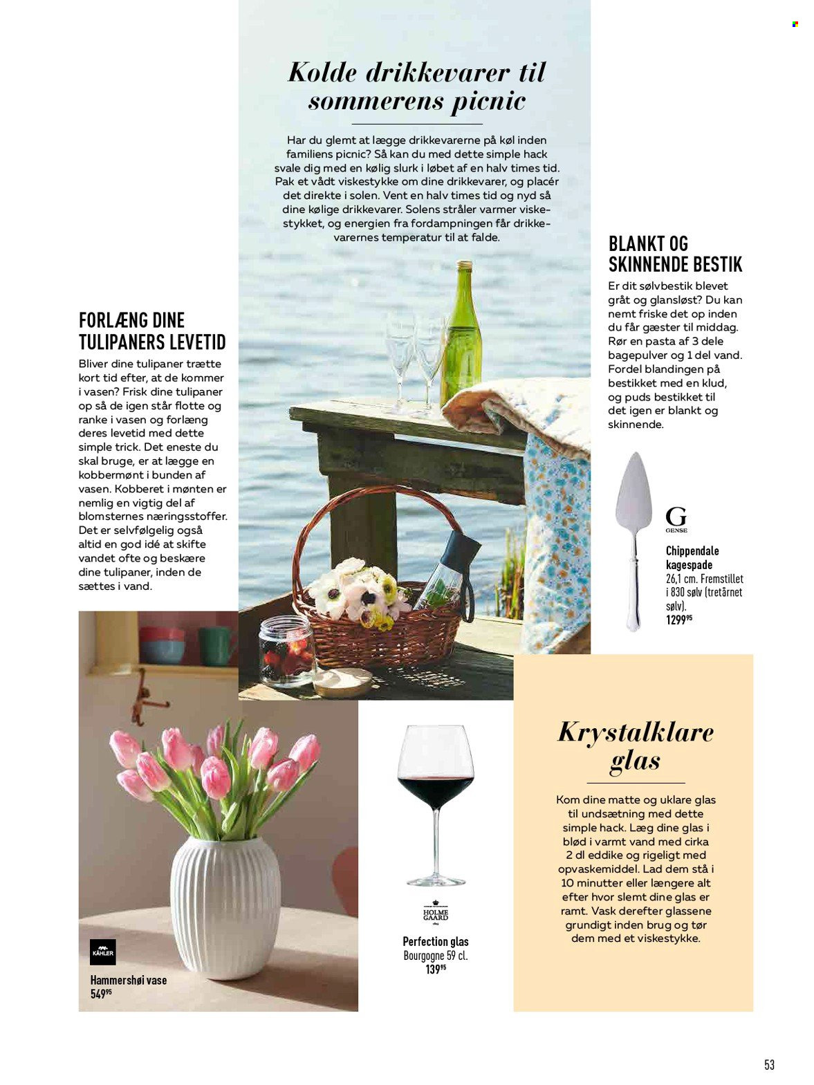 thumbnail - Imerco tilbud  - tilbudsprodukter - bestik, vase, tulipaner. Side 53.