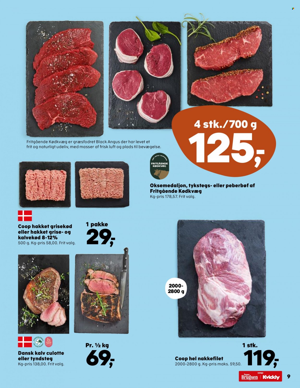 thumbnail - Kvickly tilbud  - 20.5.2022 - 25.5.2022 - tilbudsprodukter - kalvekød, hakket grisekød, nakkefilet, grisekød. Side 11.