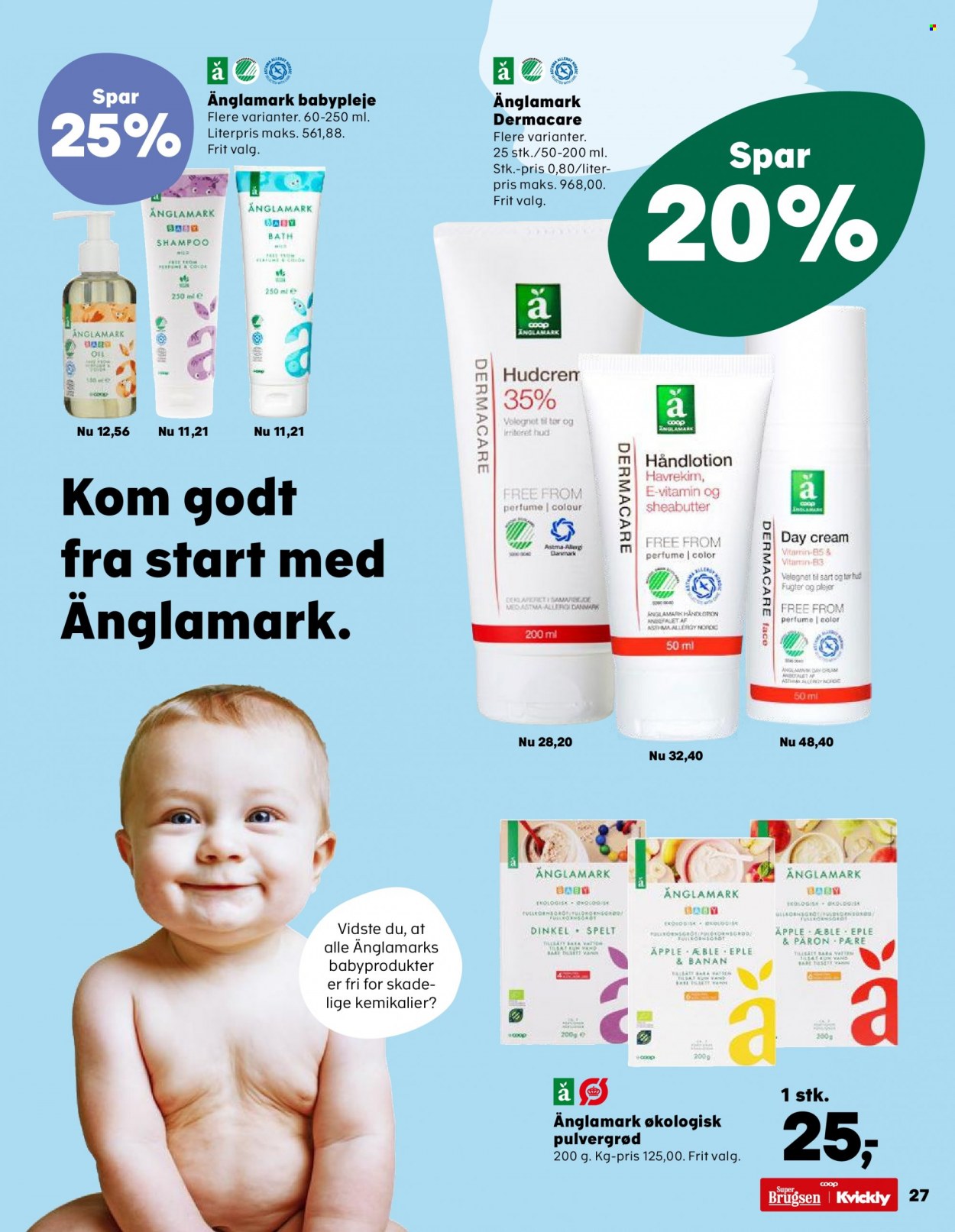 thumbnail - SuperBrugsen tilbud  - 20.5.2022 - 25.5.2022 - tilbudsprodukter - Änglamark, shampoo, håndlotion. Side 29.