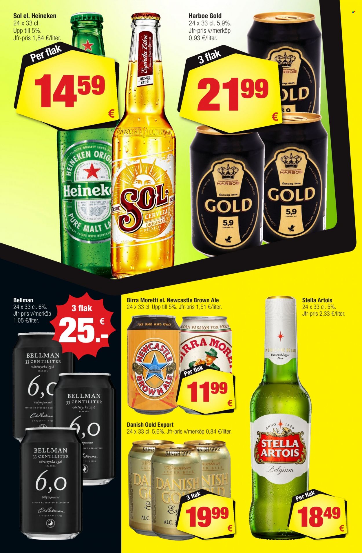 thumbnail - Calle tilbud  - 25.5.2022 - 28.6.2022 - tilbudsprodukter - brown ale, Heineken, Stella Artois, øl. Side 5.