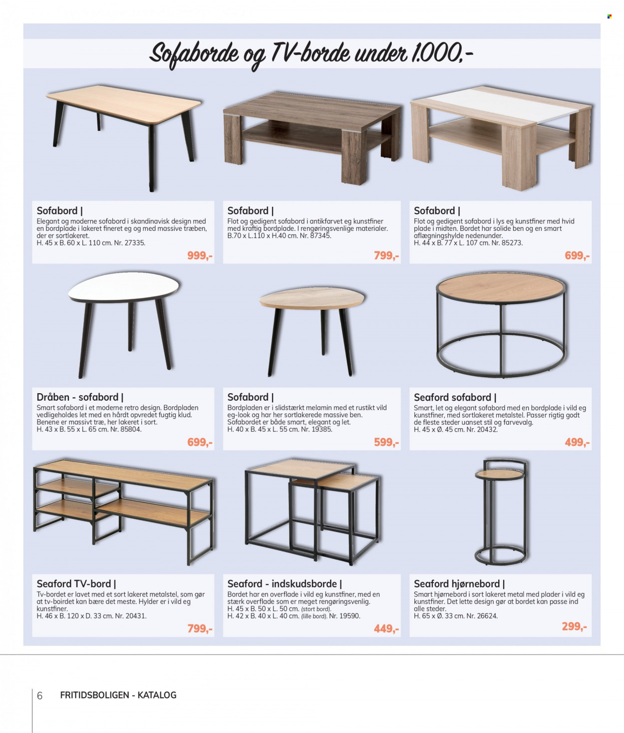 thumbnail - Daells Bolighus tilbud  - tilbudsprodukter - bord, sofabord, TV-bord, bordplade. Side 6.