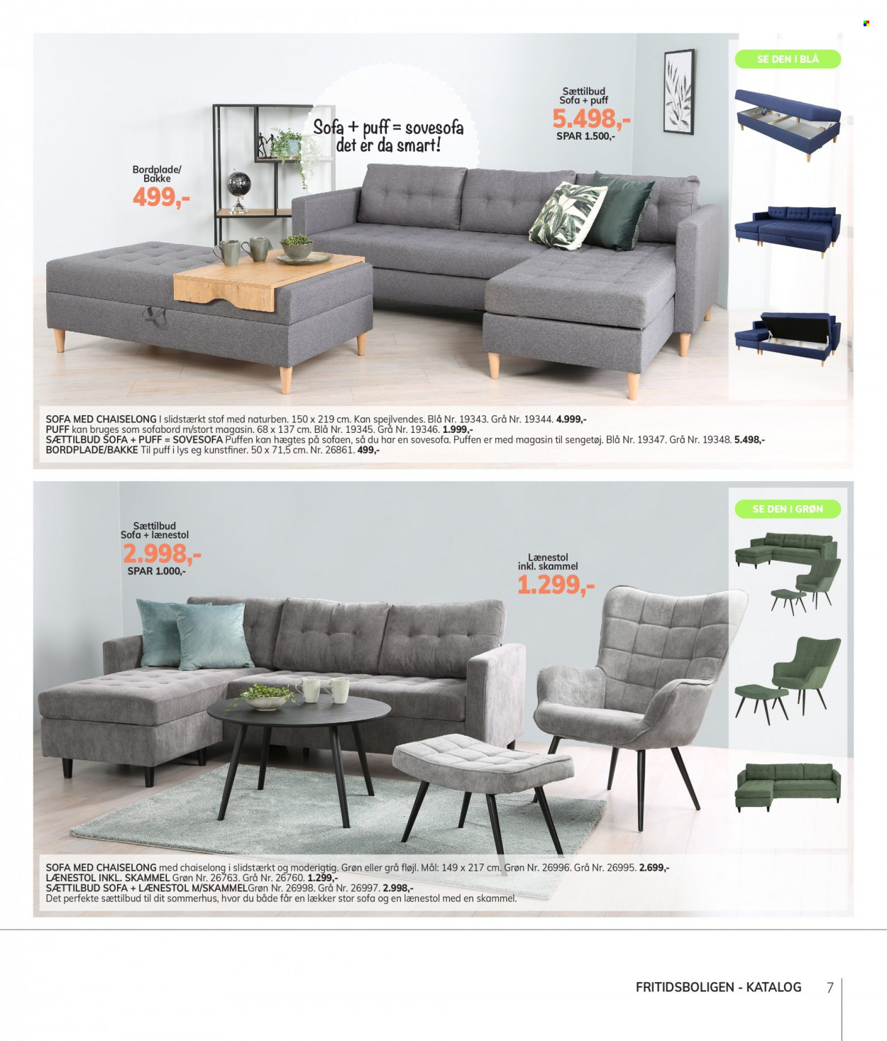 thumbnail - Daells Bolighus tilbud  - tilbudsprodukter - sengetøj, lænestol, sofa, sovesofa, sofabord, bordplade. Side 7.