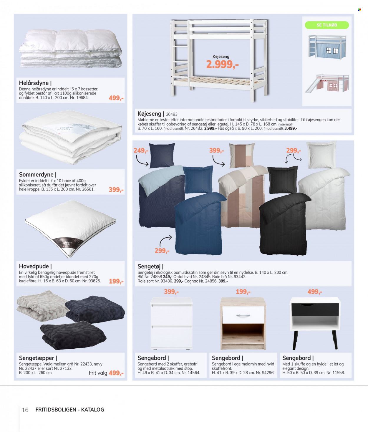 thumbnail - Daells Bolighus tilbud  - tilbudsprodukter - sengetøj, sengebord. Side 16.
