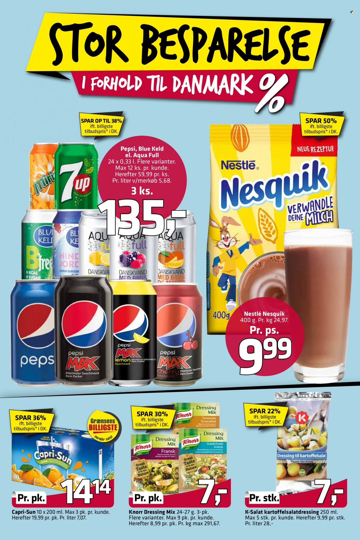 thumbnail - Fleggaard tilbud  - 8.6.2022 - 28.6.2022 - tilbudsprodukter - Blue Keld, Knorr, salat, kartoffelsalat, Nestlé, dressing, Capri Sun, Pepsi. Side 2.