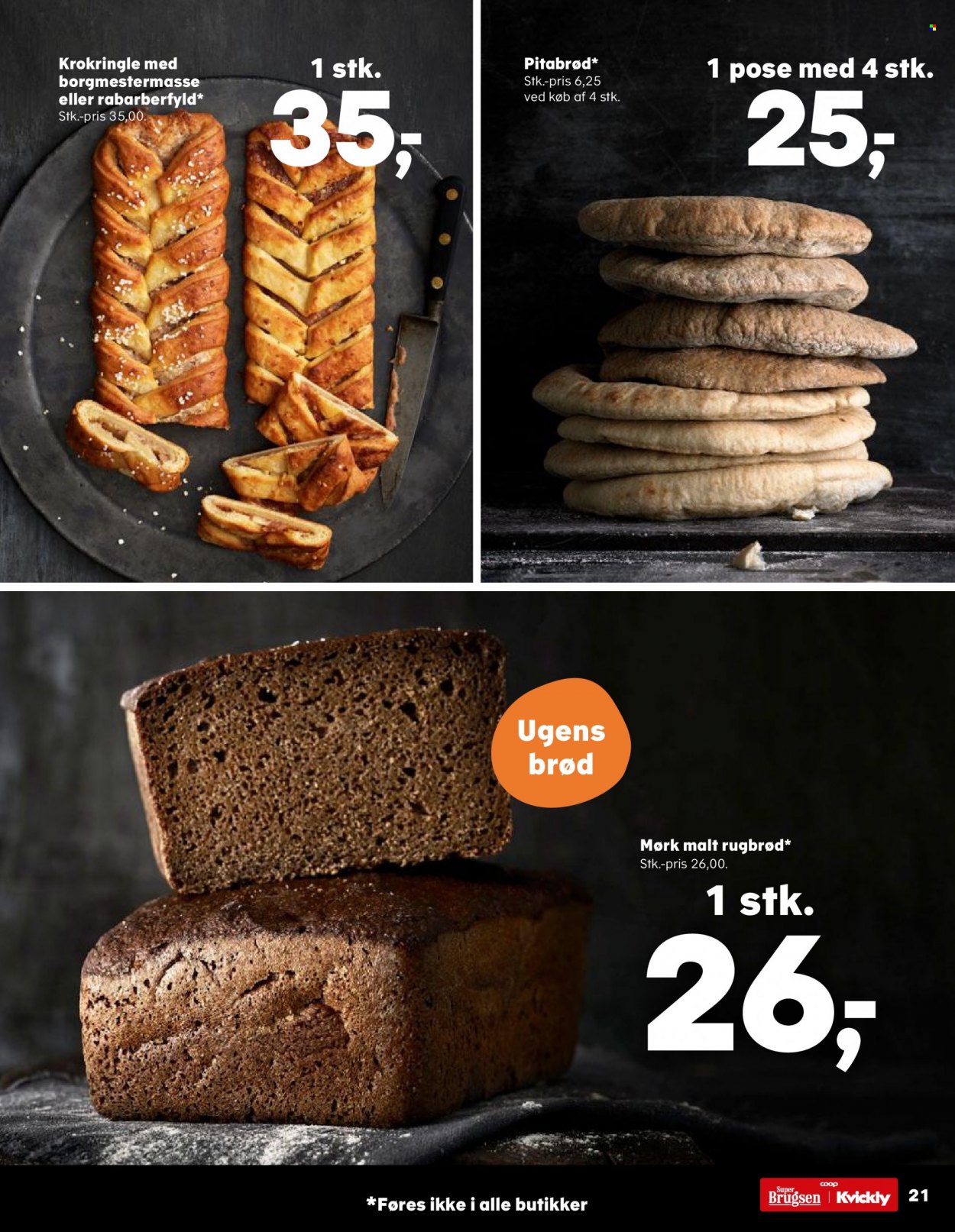 thumbnail - Kvickly tilbud  - 24.6.2022 - 30.6.2022 - tilbudsprodukter - rugbrød, brød, pitabrød. Side 23.