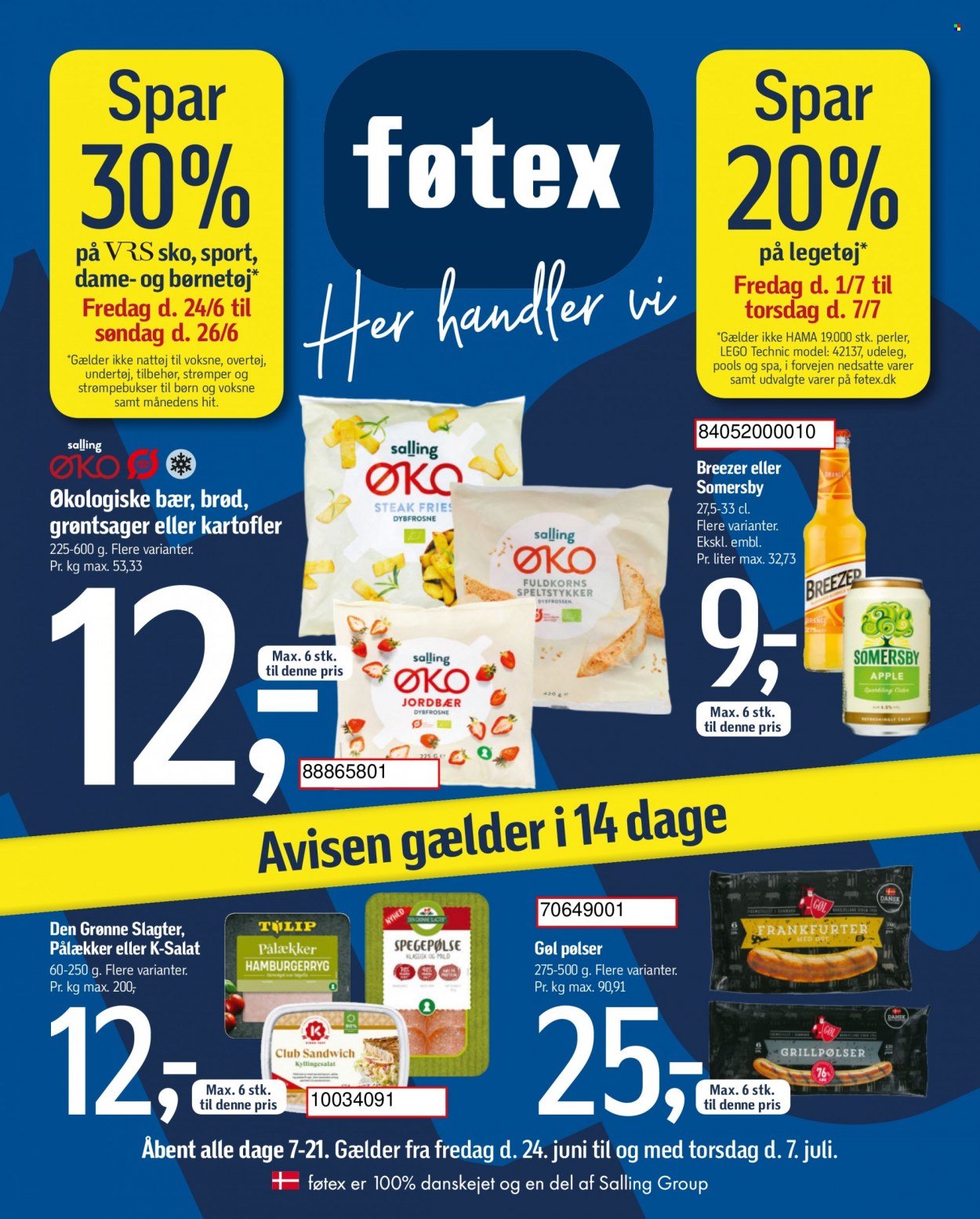 føtex tilbud - 24.6.2022 - 7.7.2022. Side 1