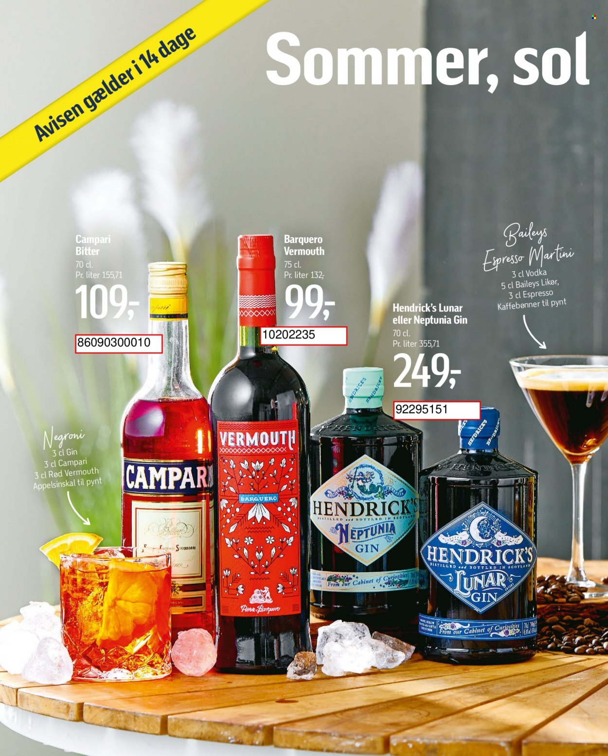 thumbnail - føtex tilbud  - 24.6.2022 - 7.7.2022 - tilbudsprodukter - espresso, gin, Martini, vermouth, vodka, Bailey's. Side 10.