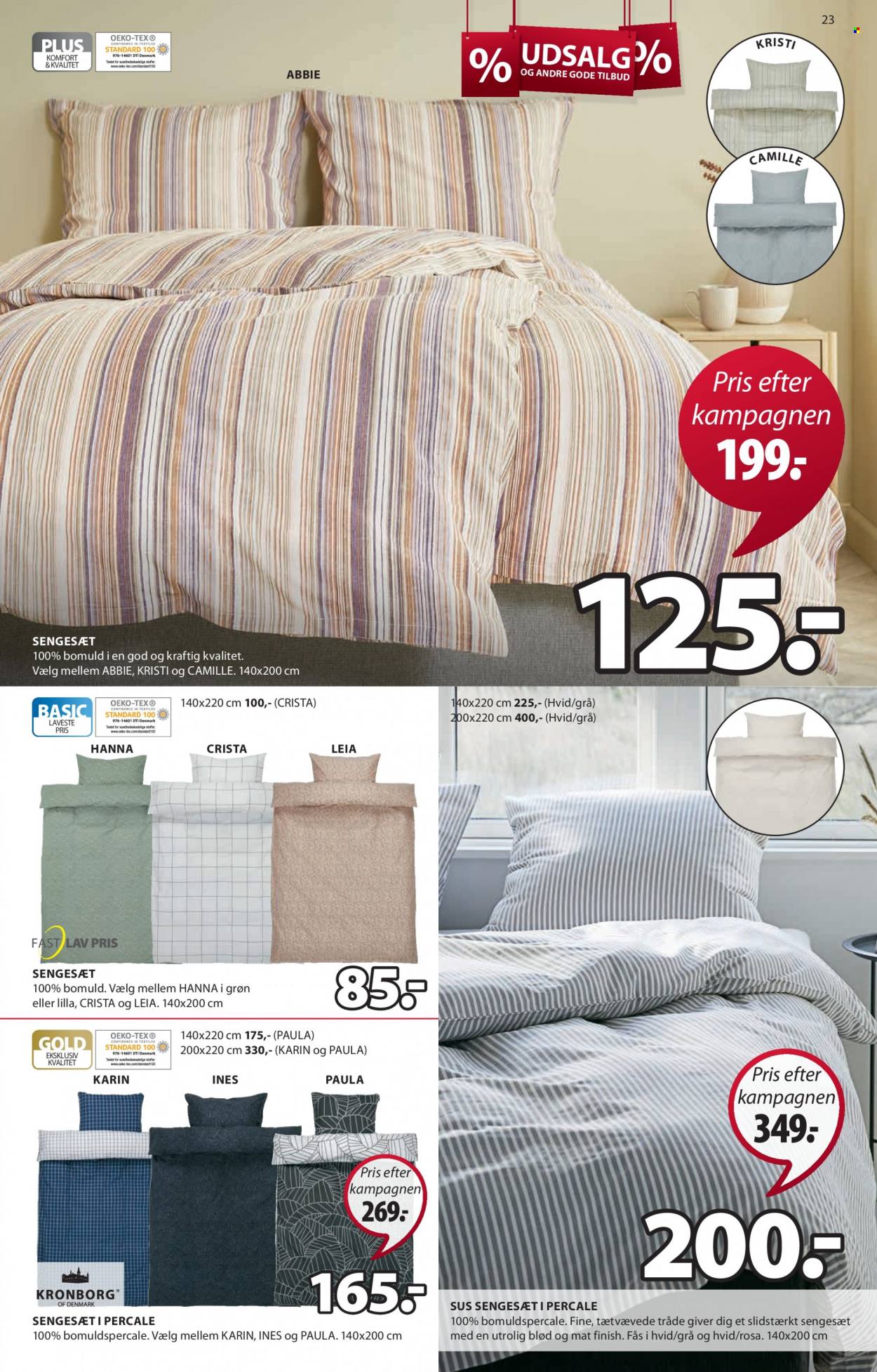 thumbnail - JYSK tilbud  - 24.6.2022 - 3.7.2022 - tilbudsprodukter - sengetøj. Side 23.