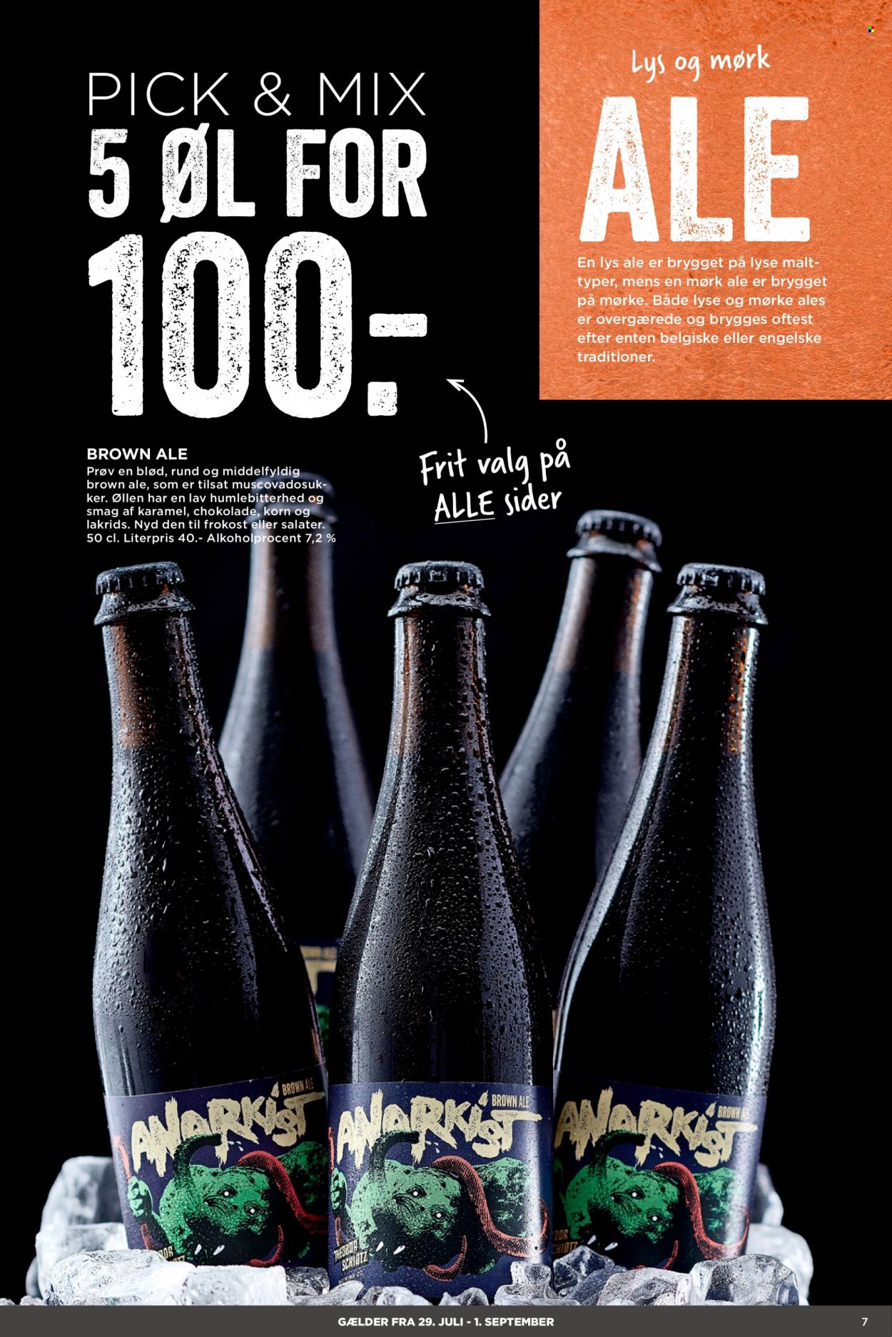 thumbnail - MENY tilbud  - 29.7.2022 - 1.9.2022 - tilbudsprodukter - brown ale, øl. Side 7.