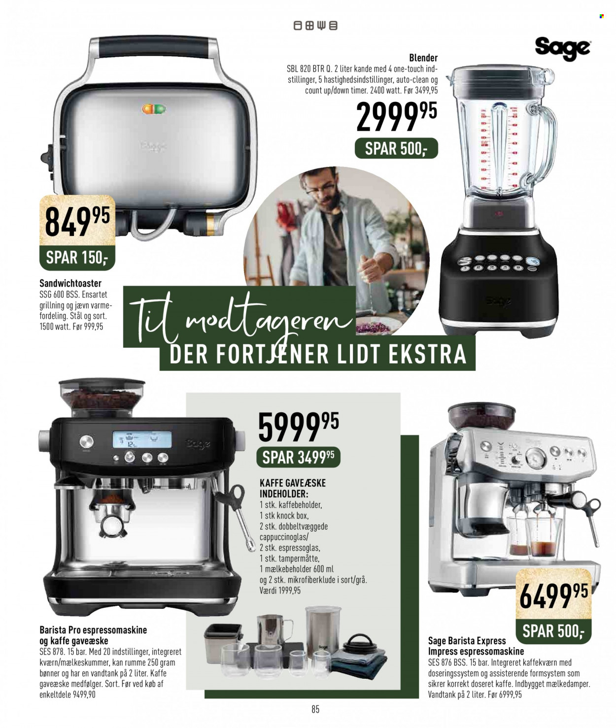 thumbnail - Imerco tilbud  - 28.10.2022 - 23.12.2022 - tilbudsprodukter - espressomaskine, blender, sandwichtoaster. Side 85.