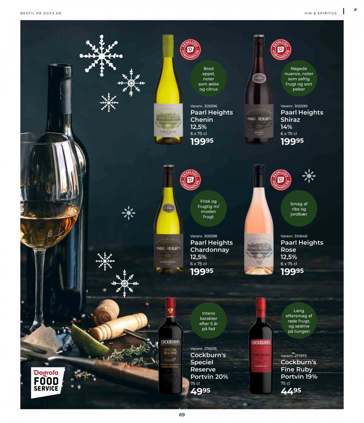 thumbnail - Dagrofa tilbud  - 1.11.2022 - 31.12.2022 - tilbudsprodukter - Chardonnay, portvin, vin, Shiraz, spiritus. Side 69.