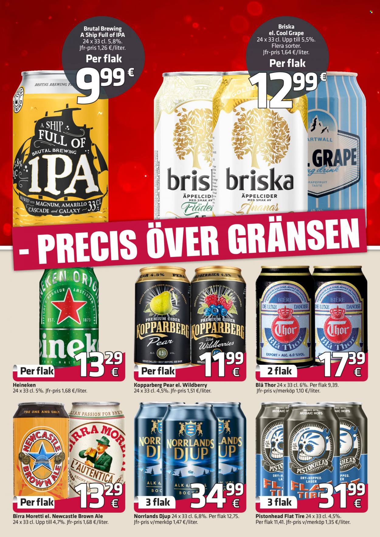 thumbnail - Fleggaard tilbud  - 9.11.2022 - 3.1.2023 - tilbudsprodukter - ananas, brown ale, Heineken, øl, IPA, Magnum, cider. Side 3.