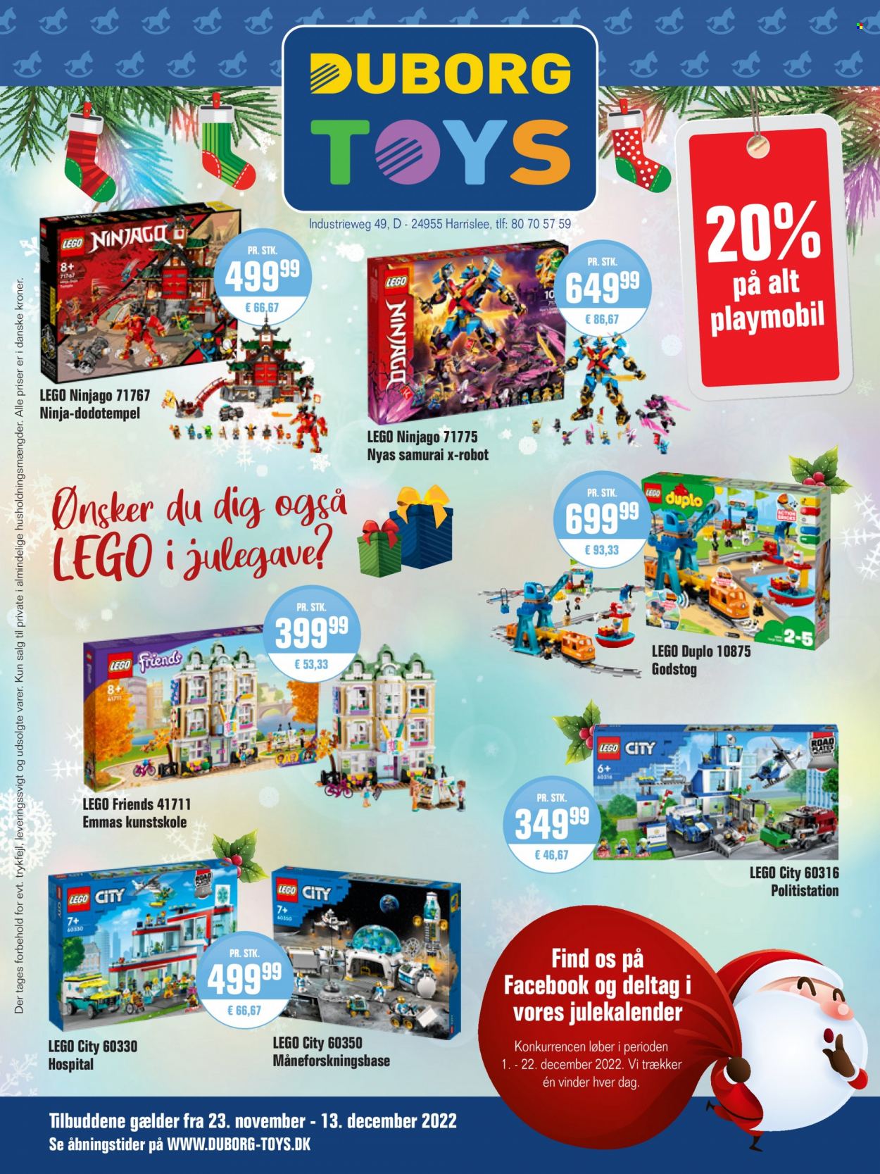 thumbnail - Otto Duborg tilbud  - 23.11.2022 - 13.12.2022 - tilbudsprodukter - julekalender, LEGO, Lego City, Lego Duplo, Lego Friends, LEGO Ninjago, Playmobil. Side 27.