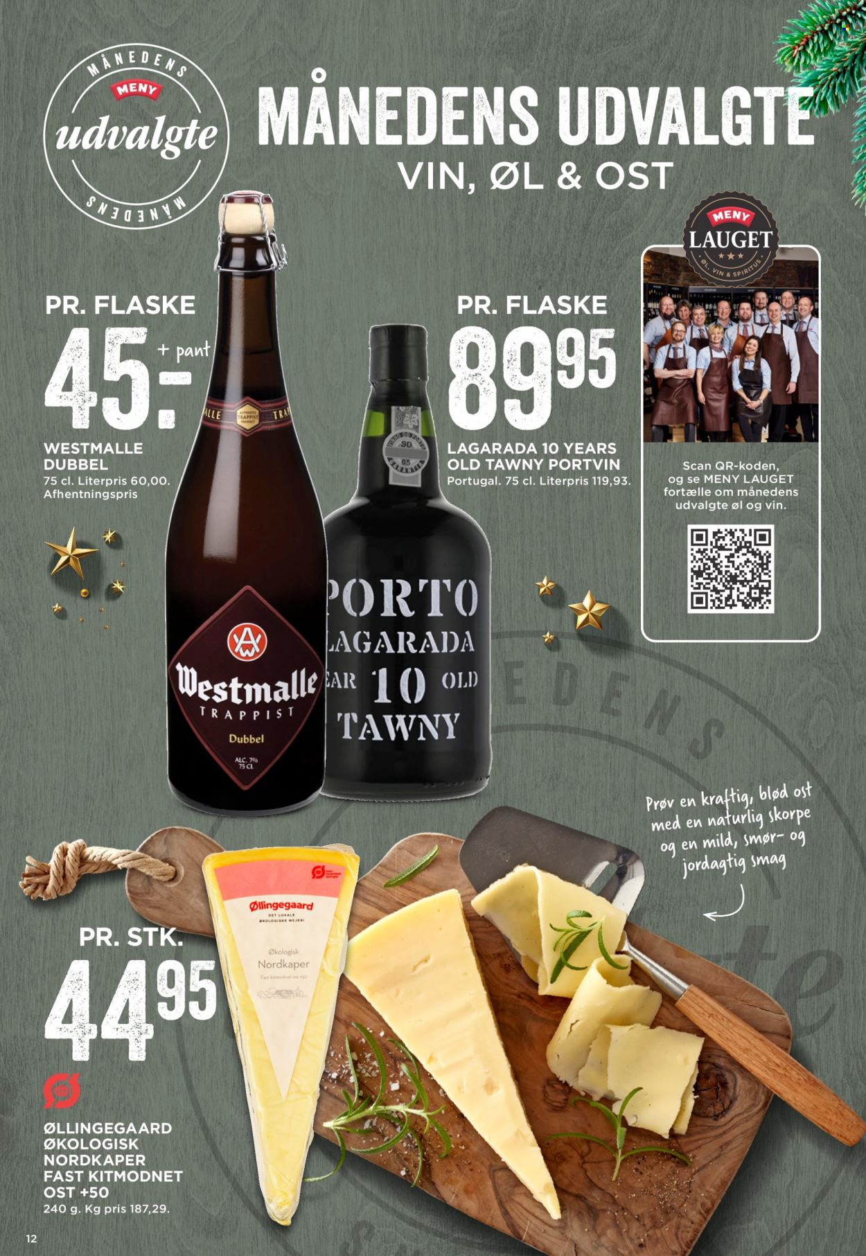 thumbnail - MENY tilbud  - 2.12.2022 - 8.12.2022 - tilbudsprodukter - øl, Øllingegaard, blød ost, smør, portvin, vin, spiritus. Side 12.