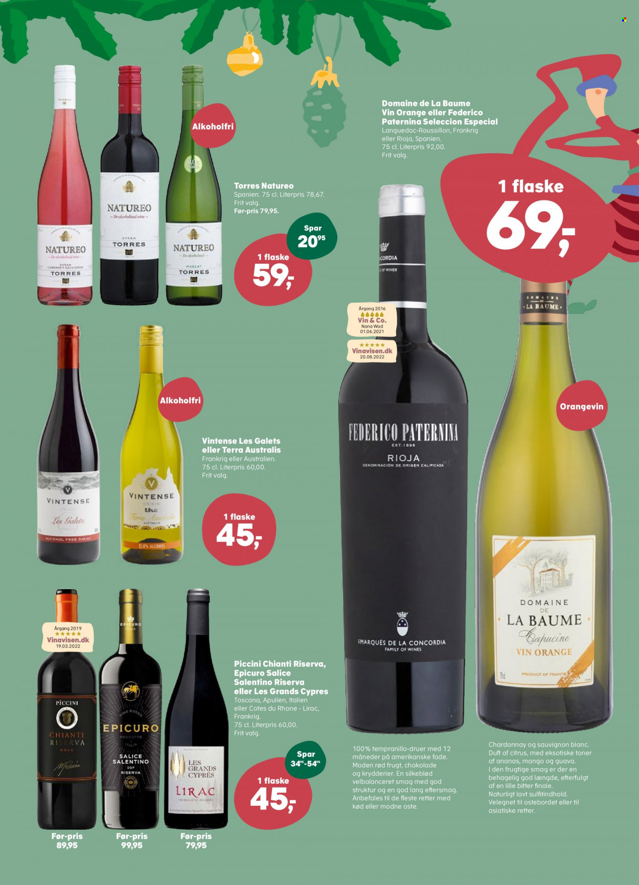 thumbnail - Kvickly tilbud  - 2.12.2022 - 8.12.2022 - tilbudsprodukter - krydderier, Côtes du Rhône, Chardonnay, Chianti, Rioja, Sauvignon Blanc, vin. Side 24.