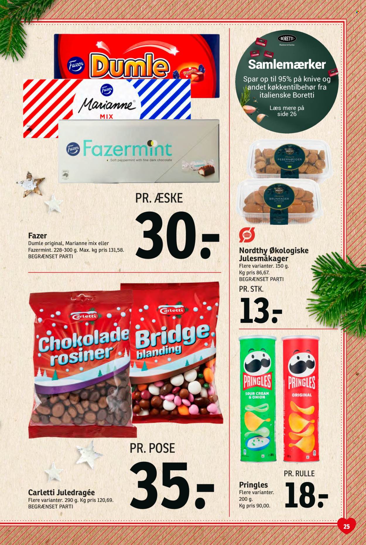 thumbnail - SPAR tilbud  - 3.12.2022 - 9.12.2022 - tilbudsprodukter - pebernødder, brunkager, chokolade, Carletti, pringles, rosiner. Side 25.