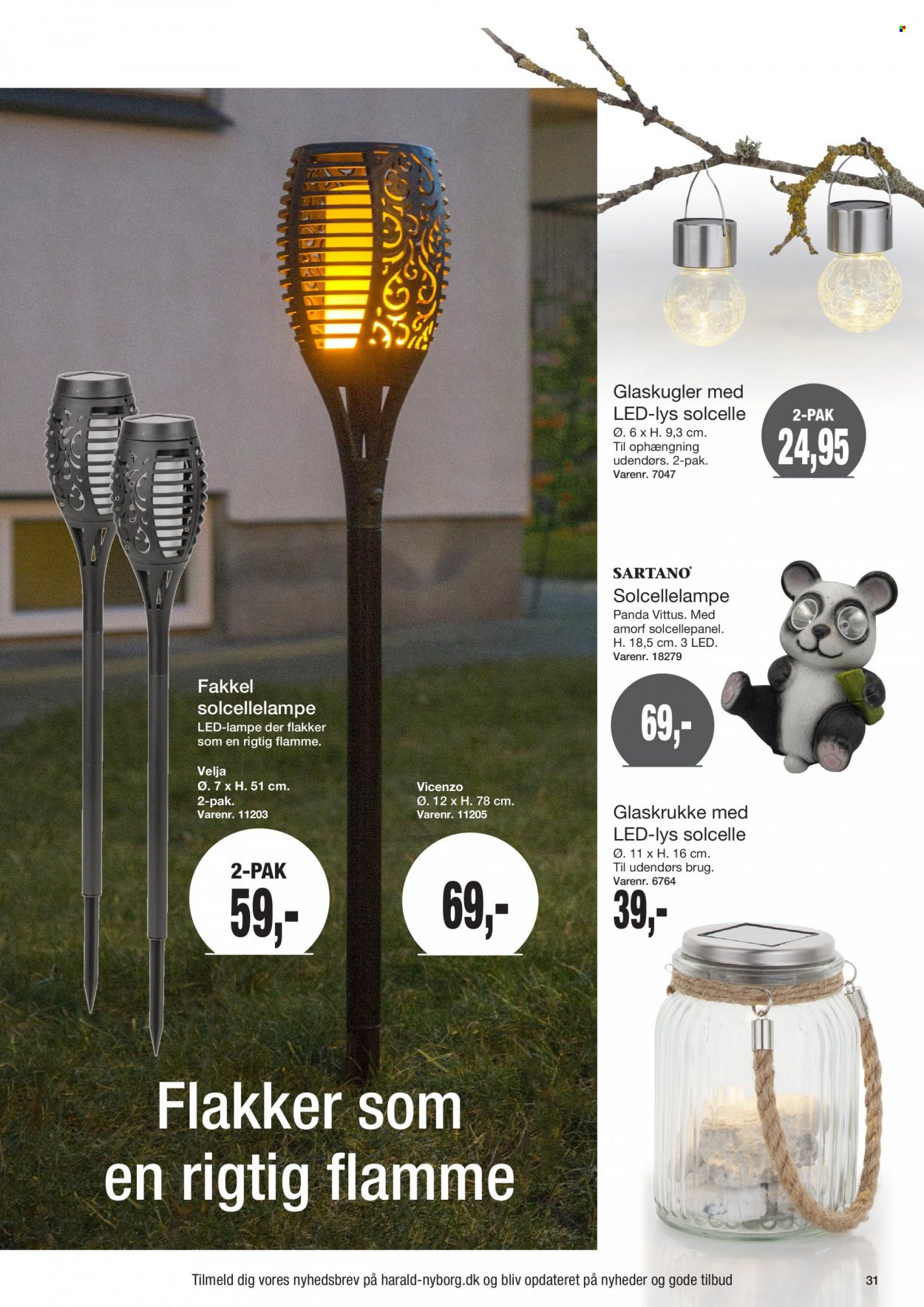 thumbnail - Harald Nyborg tilbud  - 1.12.2022 - 7.12.2022 - tilbudsprodukter - lampe, solcellelampe. Side 31.