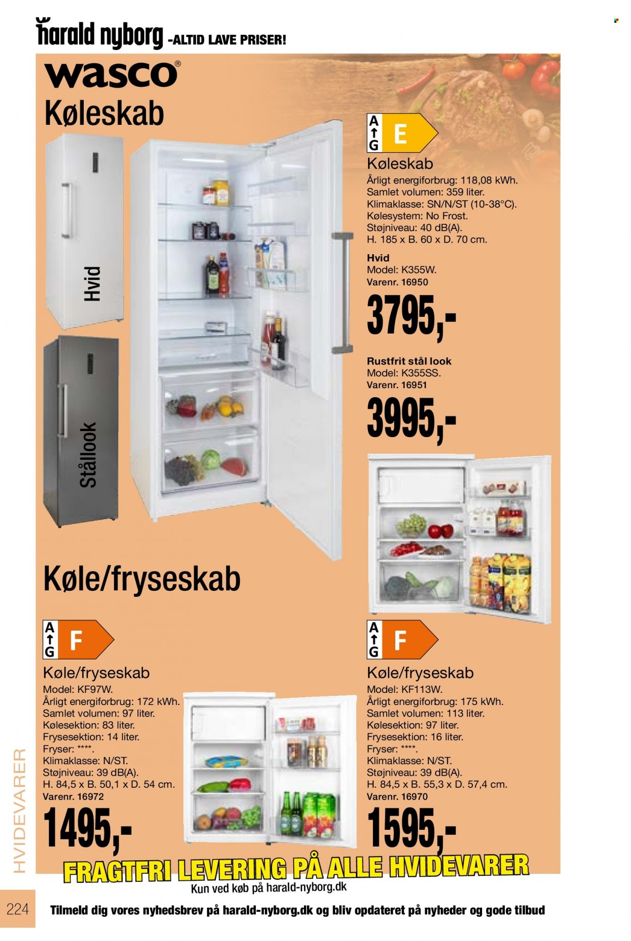 thumbnail - Harald Nyborg tilbud  - tilbudsprodukter - fryser, køleskab. Side 224.