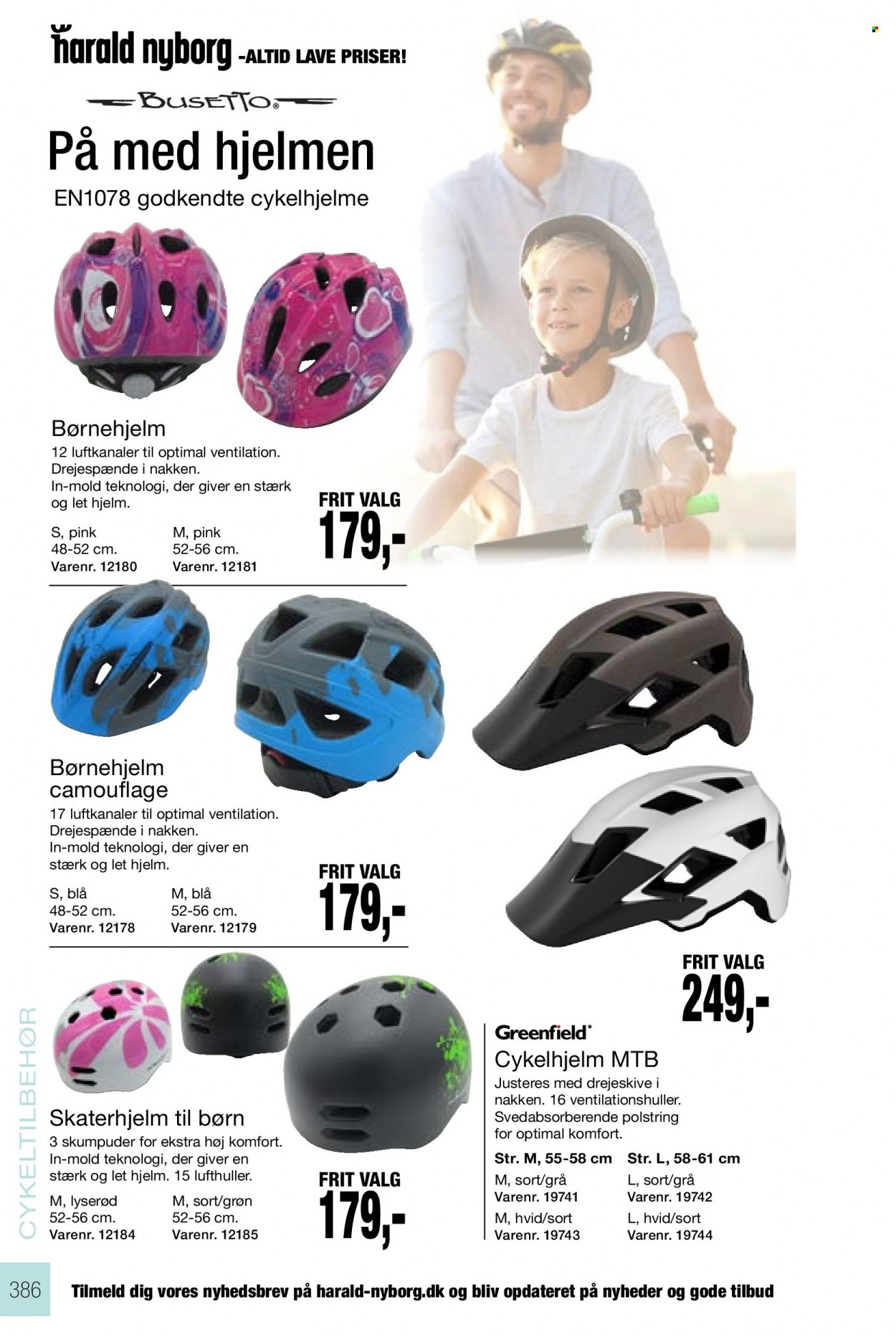 thumbnail - Harald Nyborg tilbud  - tilbudsprodukter - hjelm, cykelhjelm. Side 386.