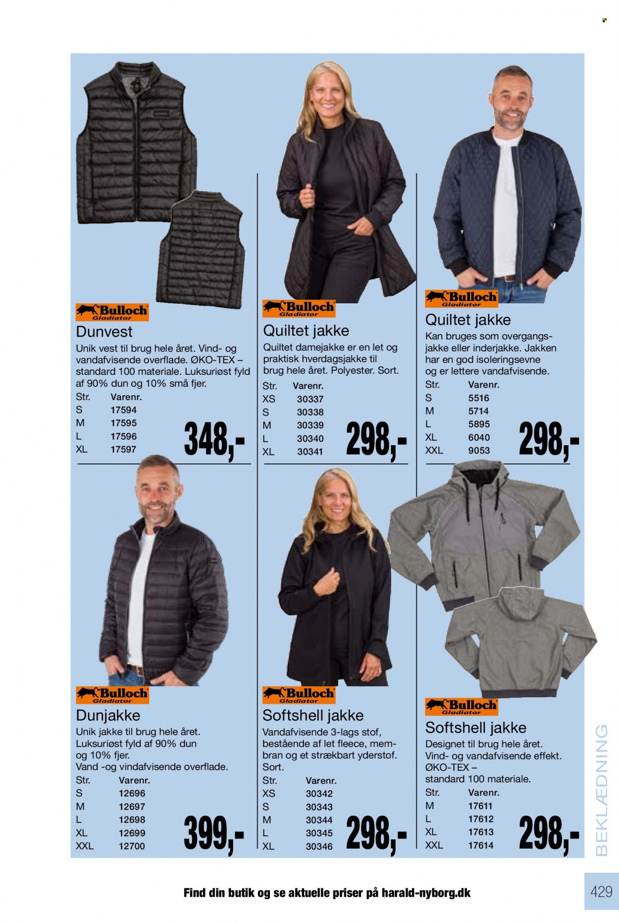 thumbnail - Harald Nyborg tilbud  - tilbudsprodukter - jakke, vest, dunvest. Side 429.