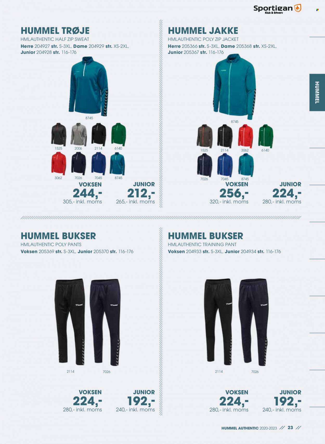 thumbnail - Sportigan tilbud  - tilbudsprodukter - Hummel, jakke, bukser, trøje. Side 23.