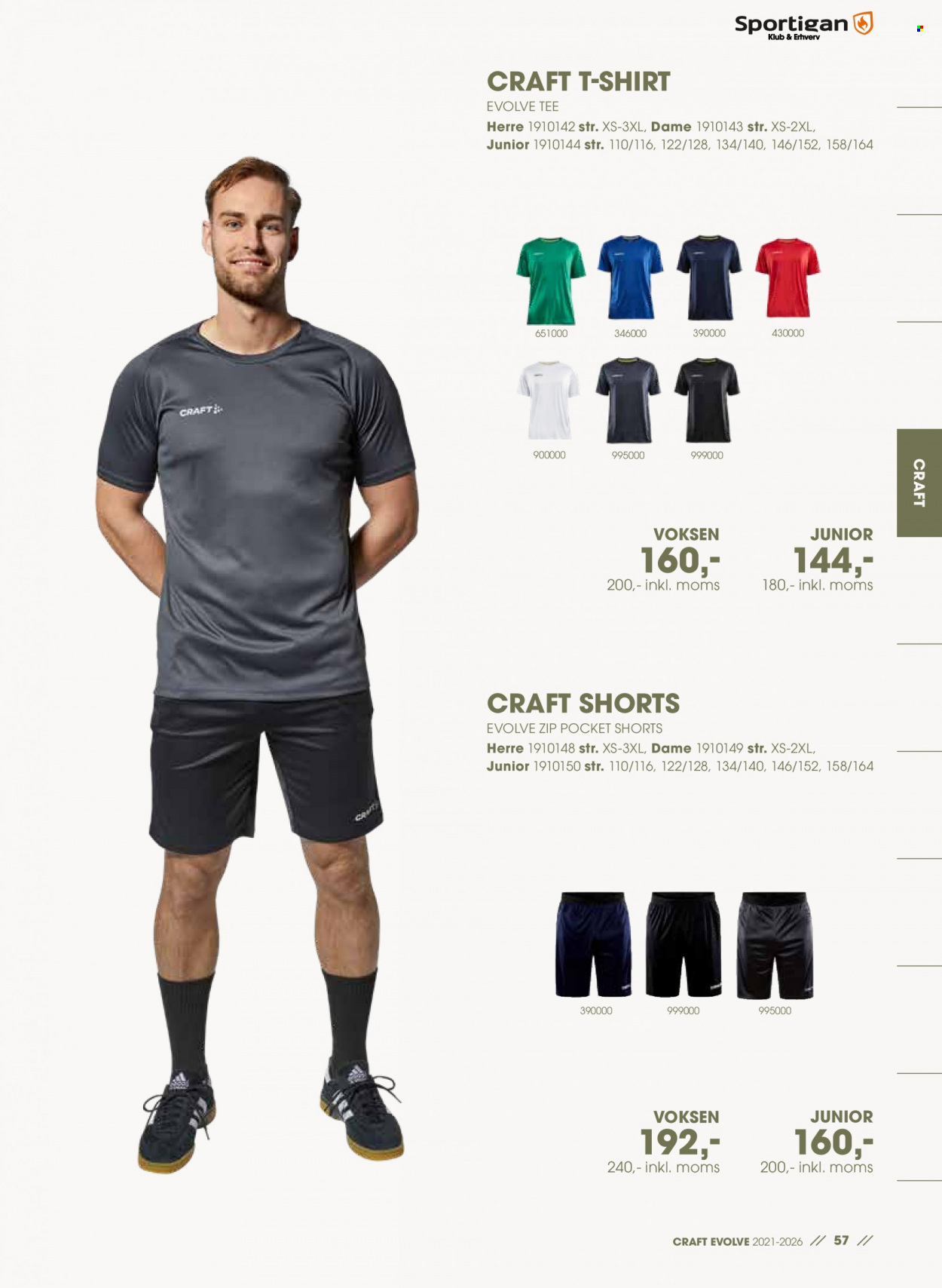 thumbnail - Sportigan tilbud  - tilbudsprodukter - Craft, shorts, T-shirt. Side 57.