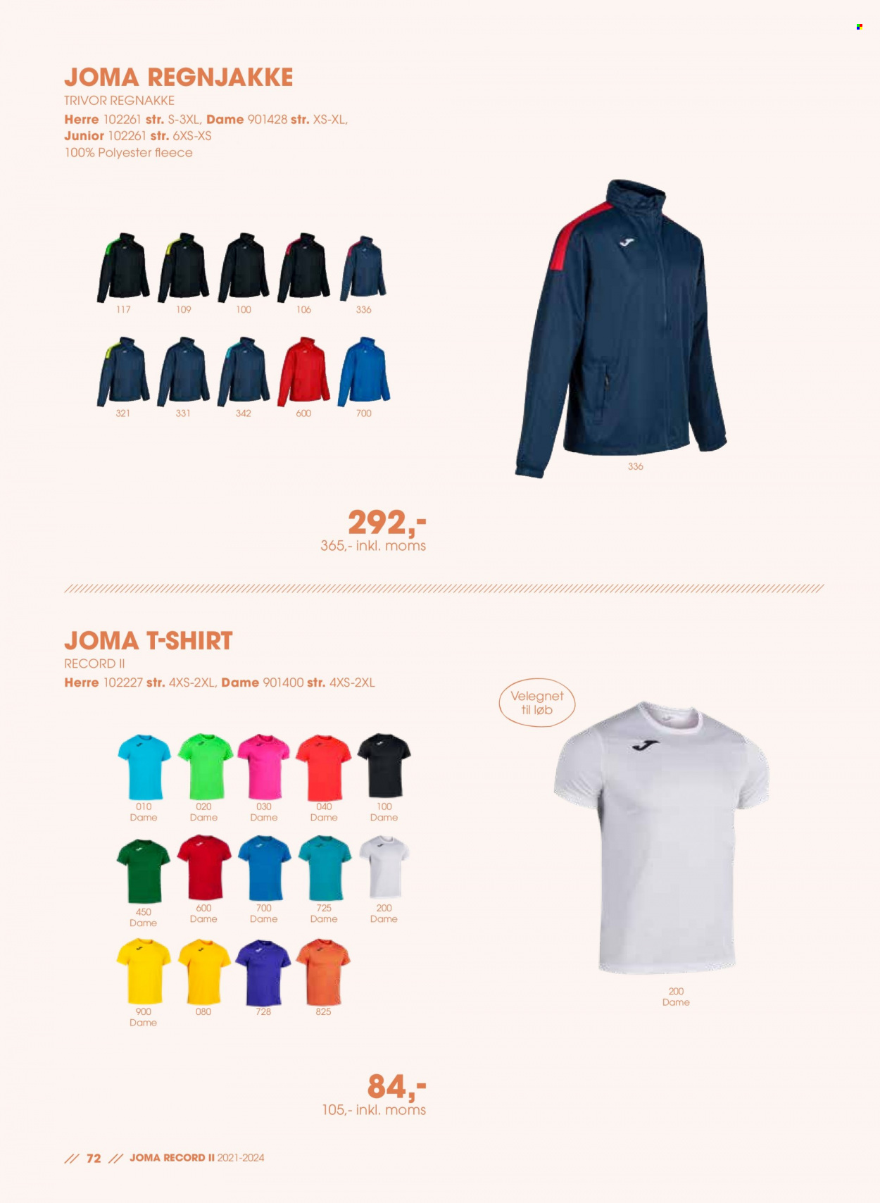 thumbnail - Sportigan tilbud  - tilbudsprodukter - Joma, regnjakke, T-shirt. Side 72.