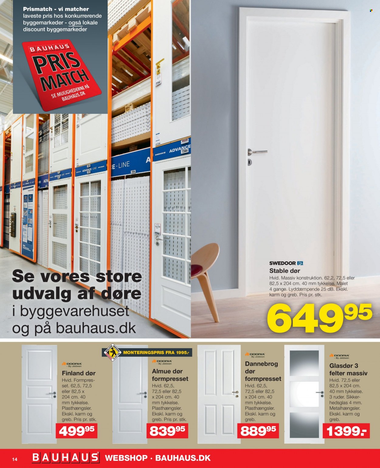 thumbnail - Bauhaus tilbud  - 20.1.2023 - 9.2.2023 - tilbudsprodukter - glasdør. Side 14.