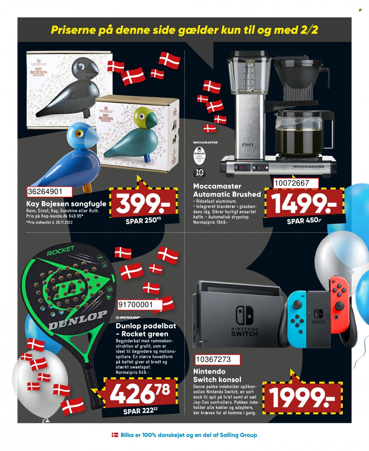 thumbnail - Bilka tilbud  - 27.1.2023 - 9.2.2023 - tilbudsprodukter - Nintendo, Moccamaster, Dunlop. Side 4.
