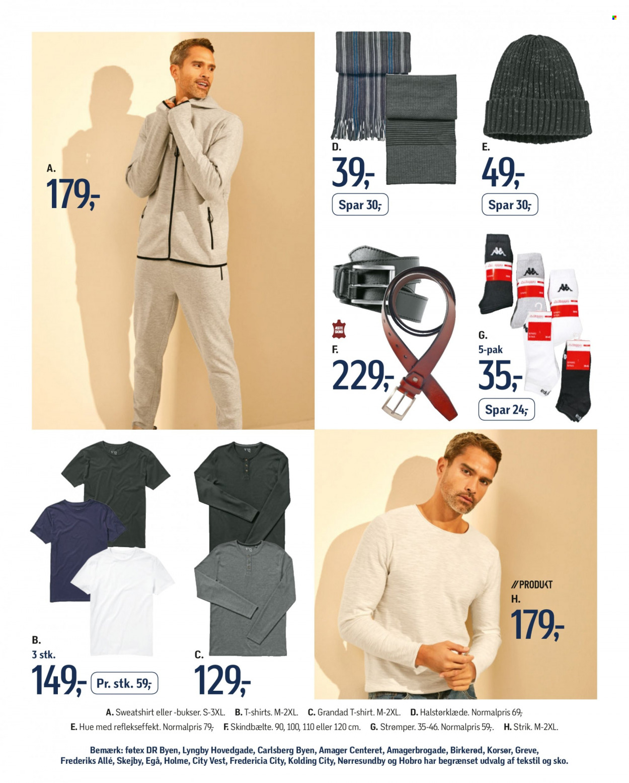 thumbnail - føtex tilbud  - 27.1.2023 - 9.2.2023 - tilbudsprodukter - Hue, bukser, T-shirt, strik, sweatshirt, strømper, halstørklæde. Side 54.